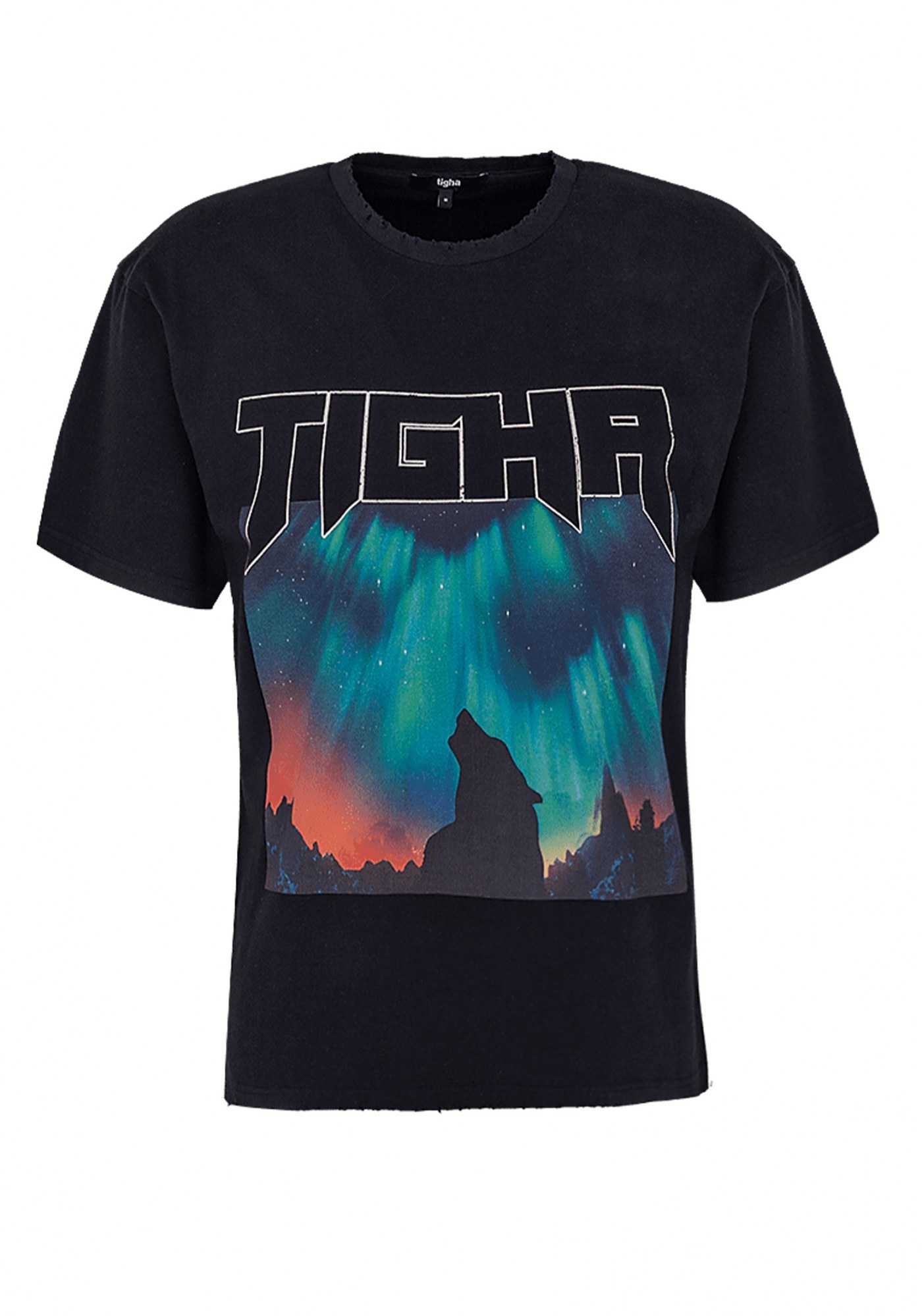 Tigha Tigha Κοντομάνικη T Shirt της σειράς Night Crawler Lessio - 106019 4672 Vintage Black