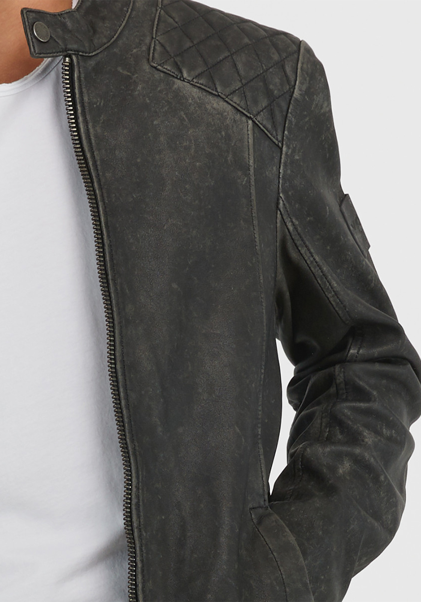 YPS Δερμάτινο Μπουφάν της σειράς Nero Stone Wash 214- 106455000005 001 Vintage Black φωτογραφία