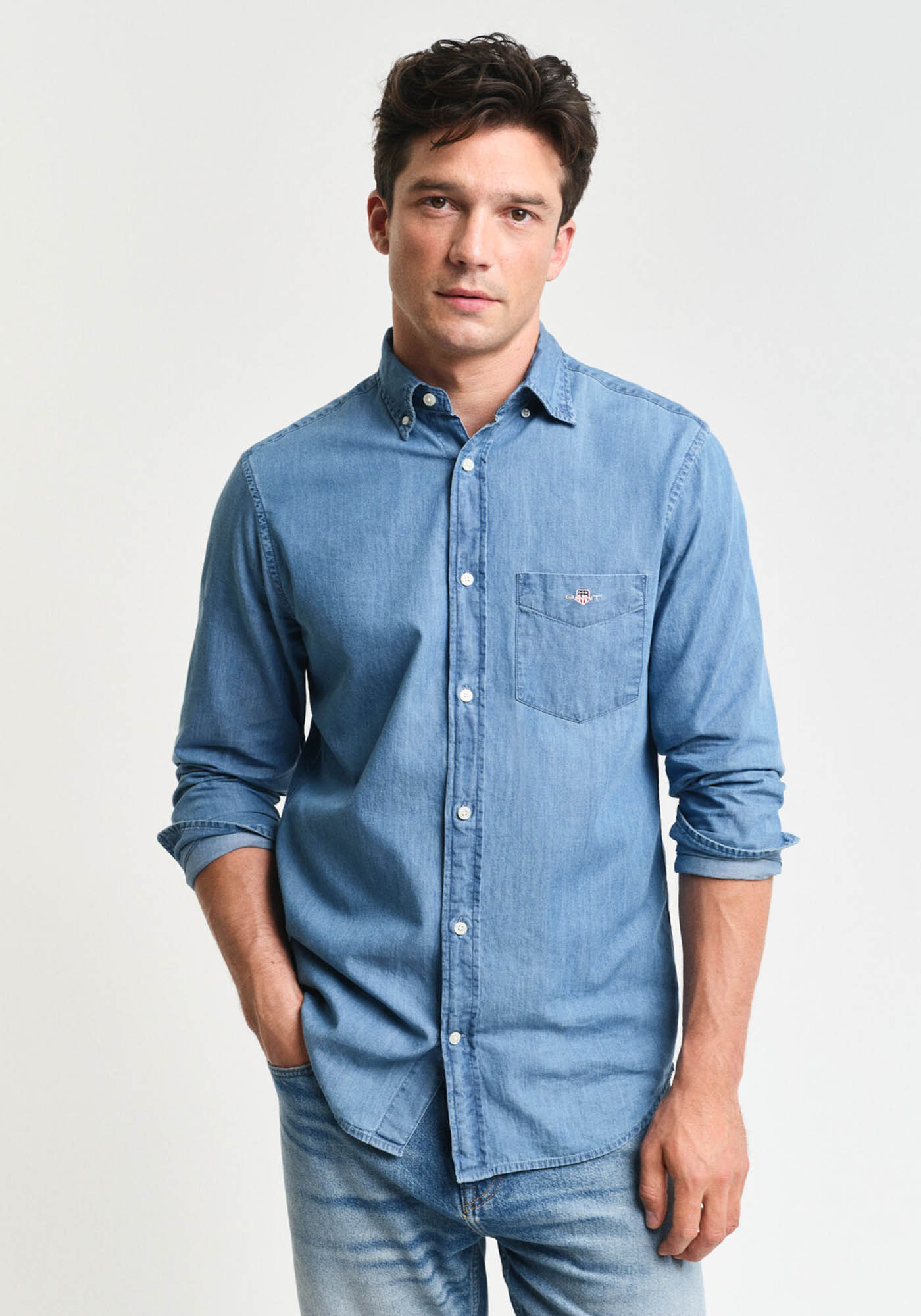 Gant GANT Πουκάμισο της σειράς Denim - 3000400 980 Semi Light Blue