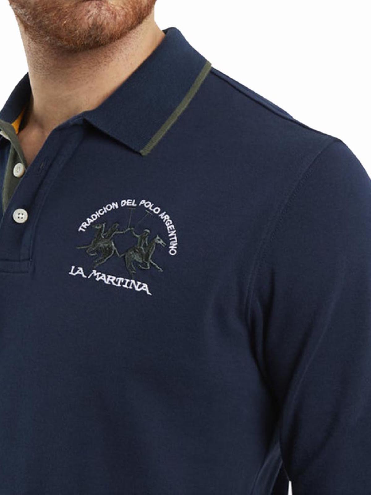 La Martina Polo μπλούζα σε κανονική γραμμή - 3LMQMP300 07017 Blue φωτογραφία
