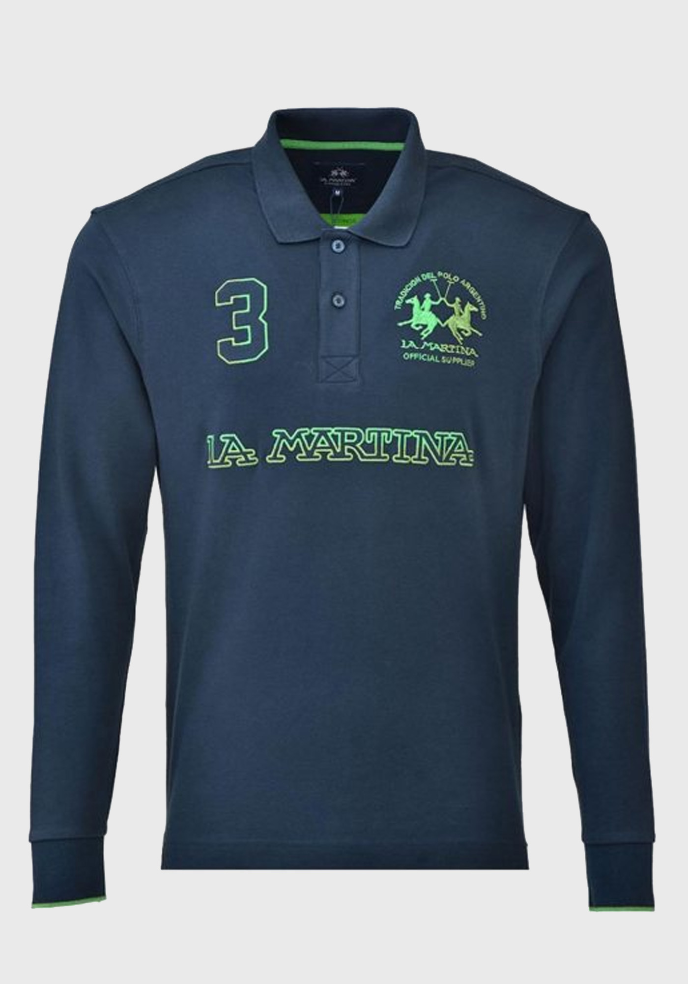 La Martina La Martina Polo μπλούζα σε κανονική γραμμή - 3LMQMP319 07017 Navy