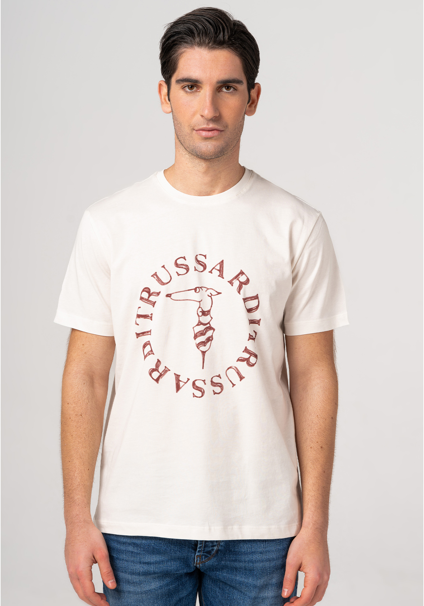 Trussardi Jeans Trussardi Jeans Μπλούζα της σειράς Jersey 30/1 - 52T00594 1T005381 W002 White Alyssum