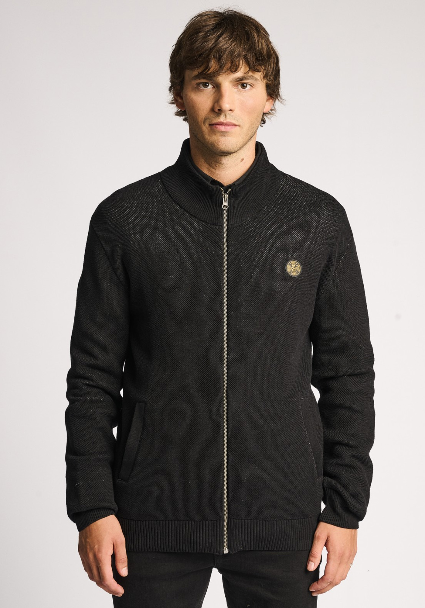 Staff Jeans & CO STAFF Πλεκτή ζακέτα της σειράς Magnus - 64-208.050.N0090 Black