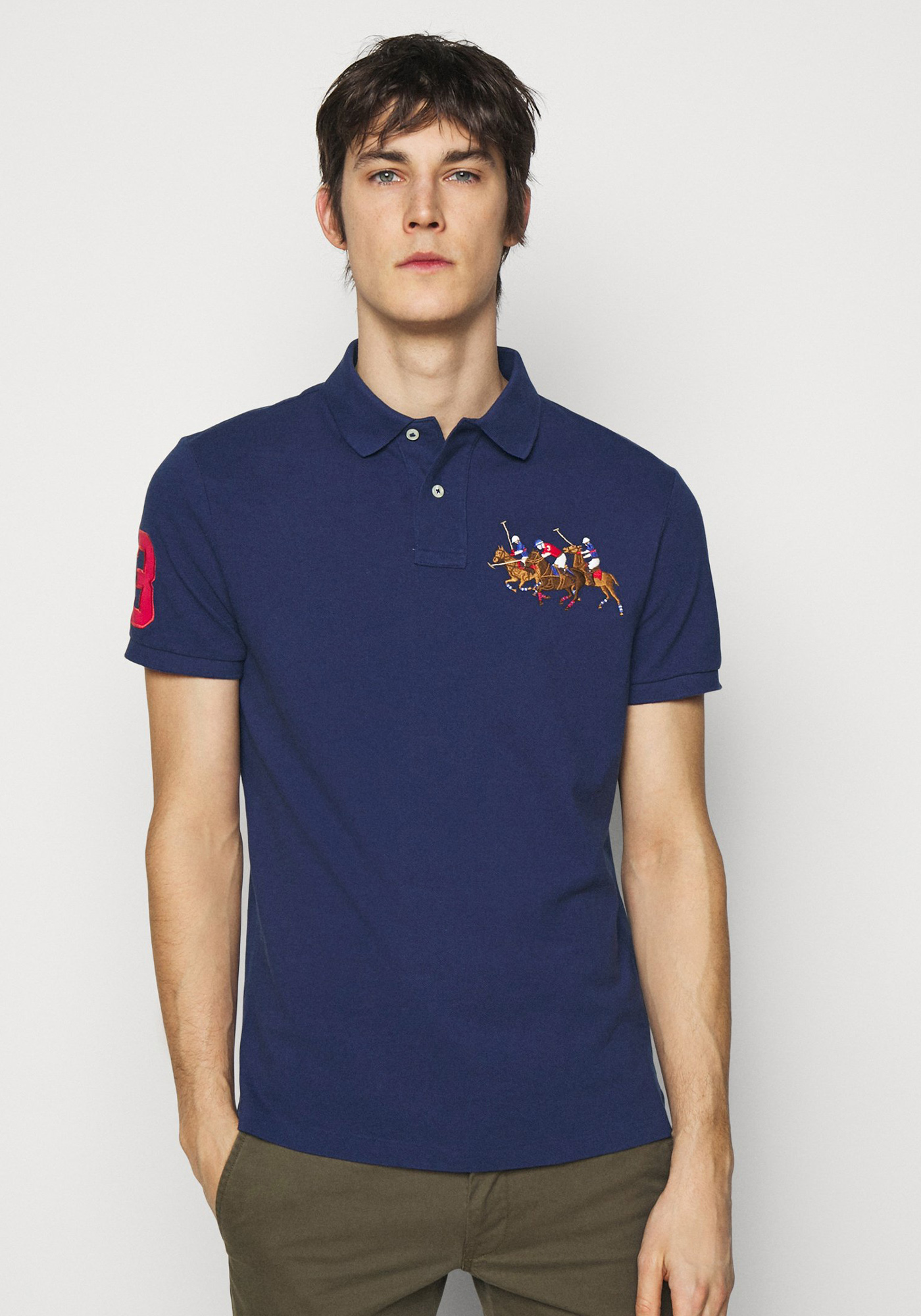 Polo Ralph Lauren Polo Μπλούζα της σειράς Triple Pony Mesh - 710814437 003 Navy