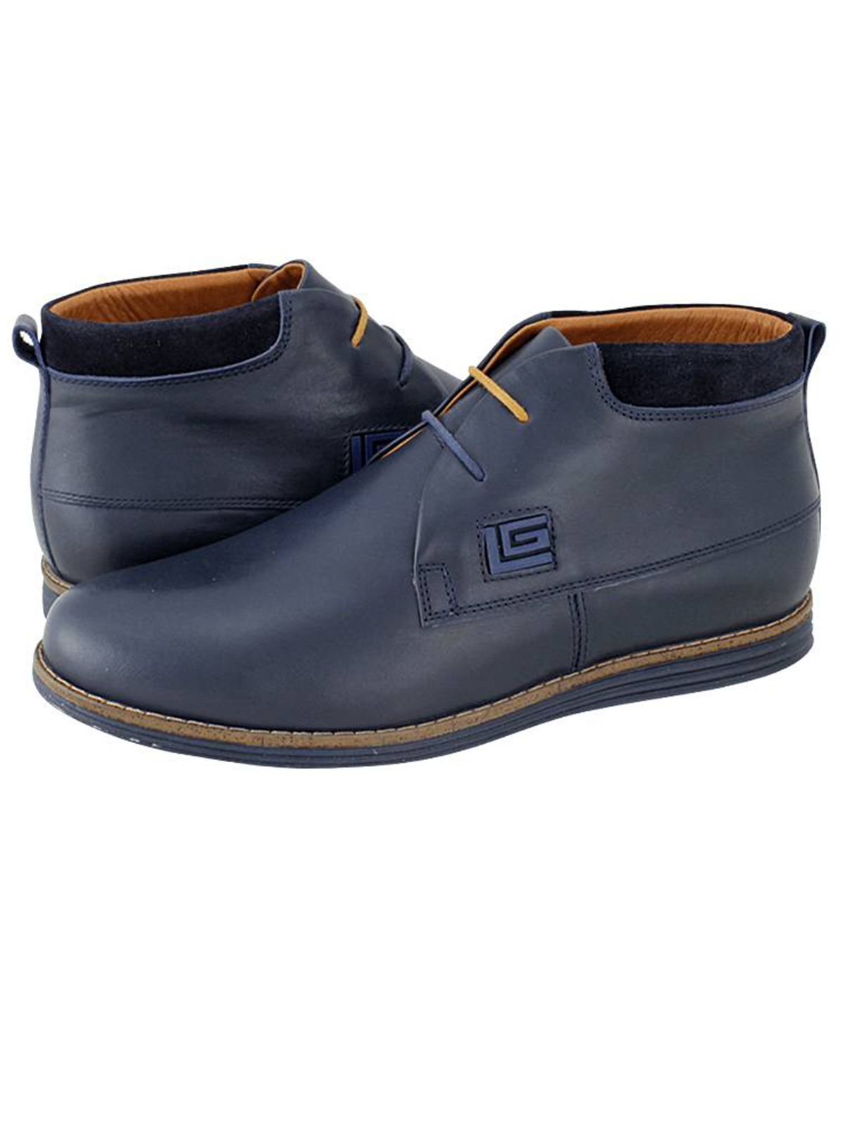 Guy Laroche Δερμάτινα Δετά Παπούτσια της σειράς Ankle Boot - 8271 Blue φωτογραφία