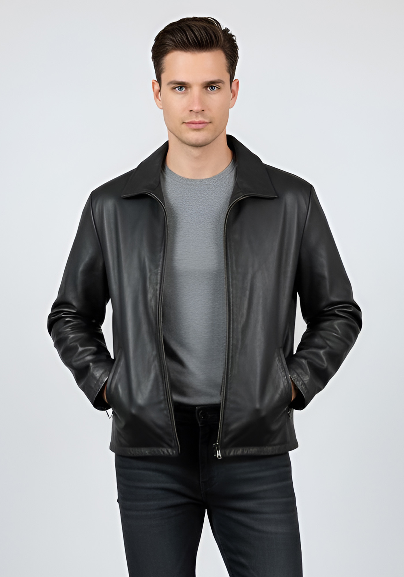 ARMA ARMA Δερμάτινο Μπουφάν της σειράς Monto - SGPL079 G560 Black