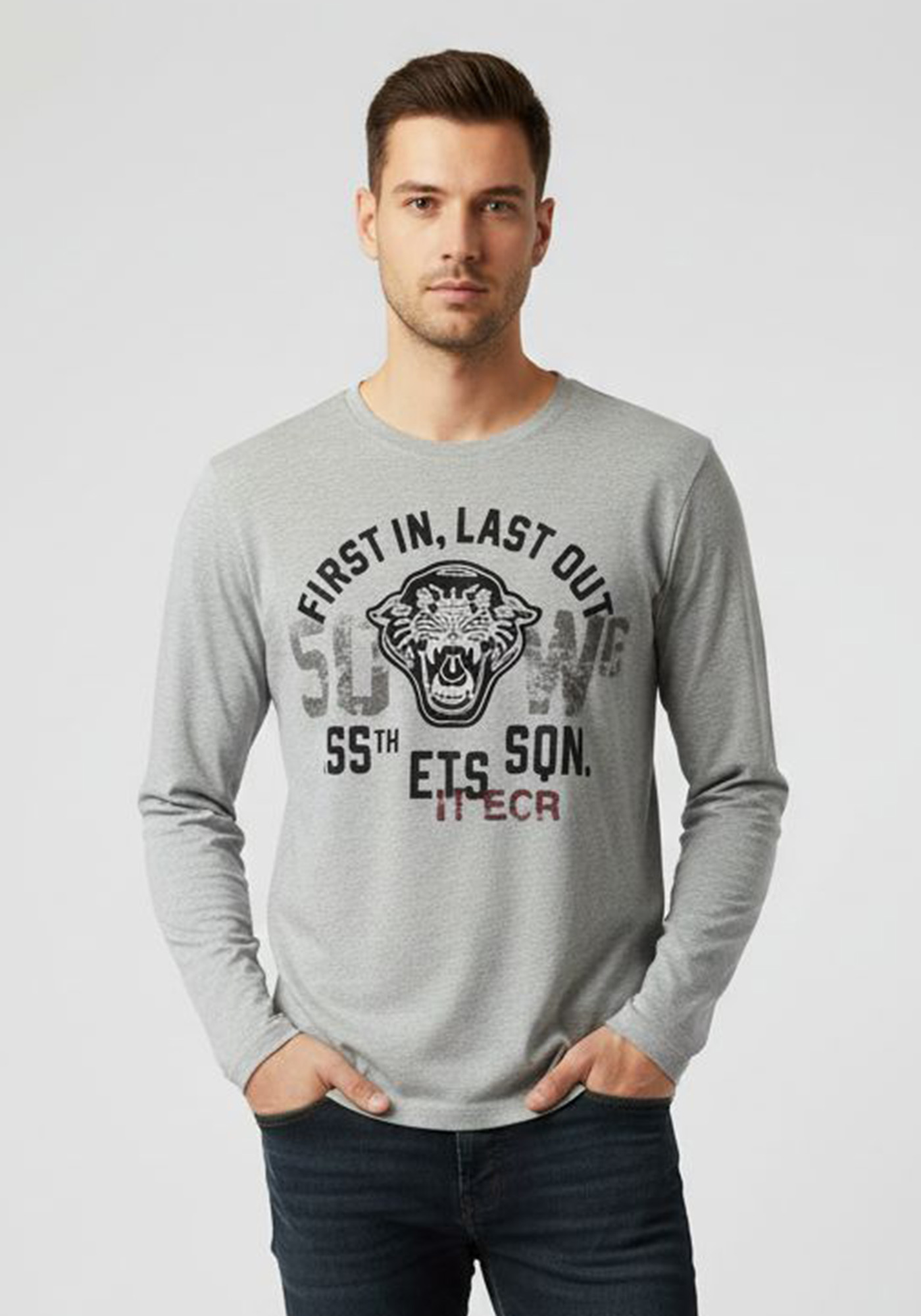 Aeronautica Militare Μακρυμάνικη Μπλούζα της σειράς Graphic - TS1440 17171 Grey