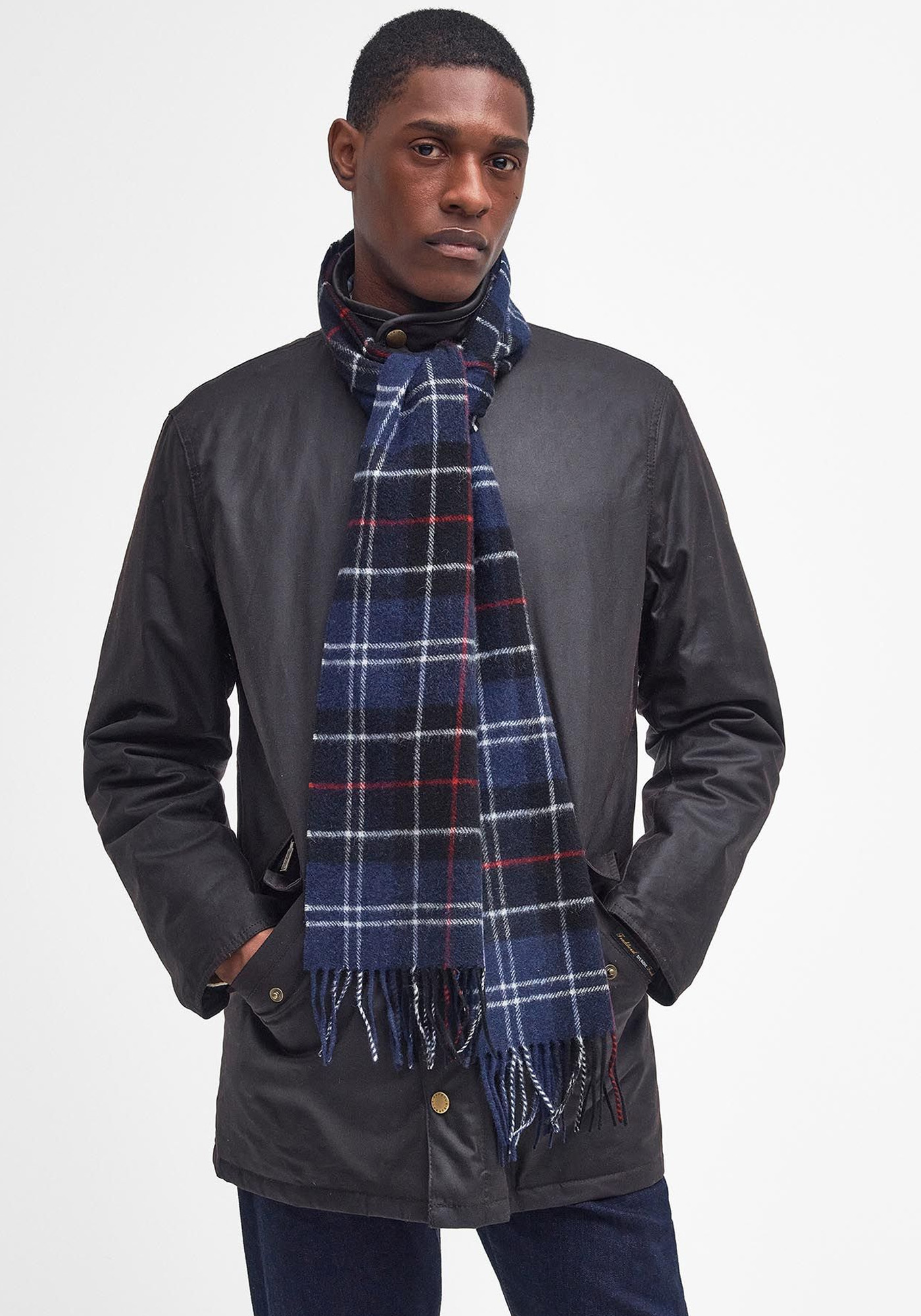 Barbour Κασκόλ της σειράς Scarf - USC0001NY11 Black/Bue Plaid φωτογραφία