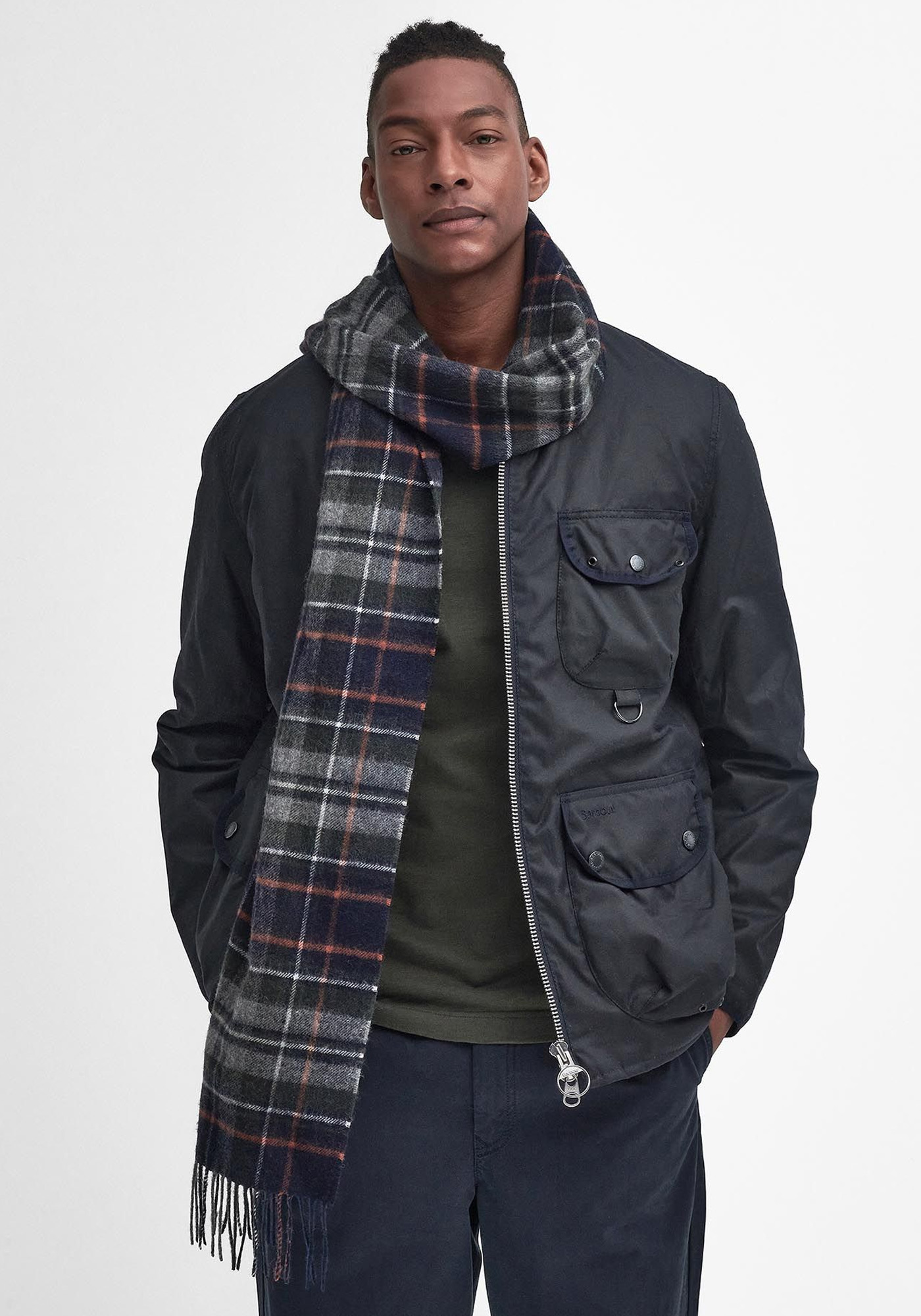 Barbour Κασκόλ της σειράς Scarf - USC0137NY95 Navy/Dark Ginger Plaid φωτογραφία
