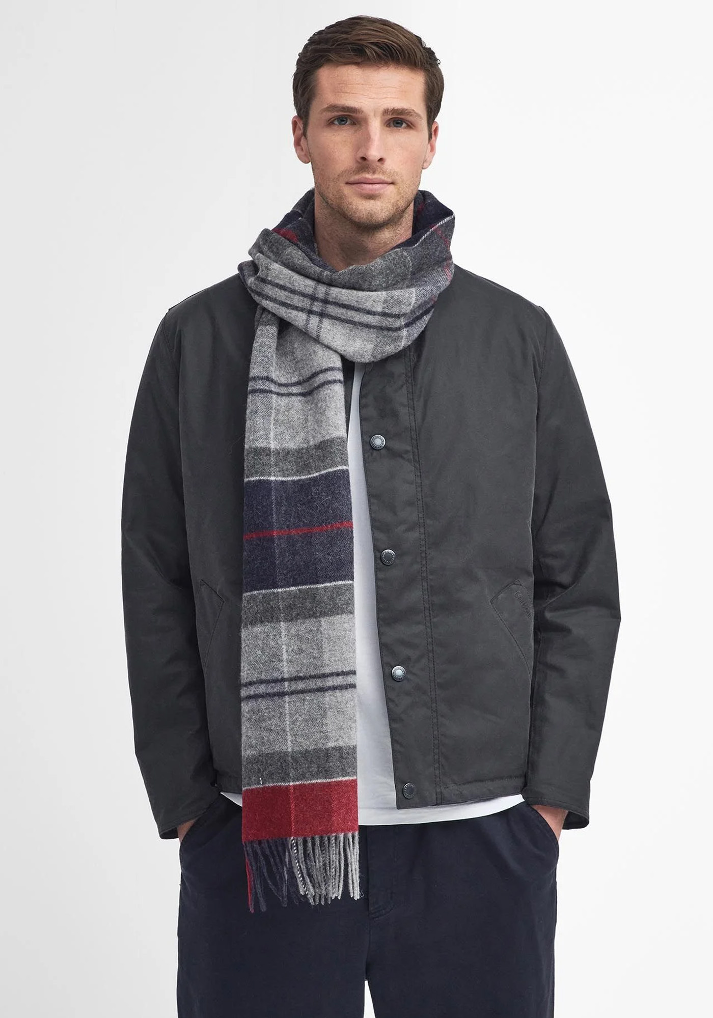 Barbour Κασκόλ της σειράς Scarf - USC0322TN27 Blue Granite Plaid φωτογραφία