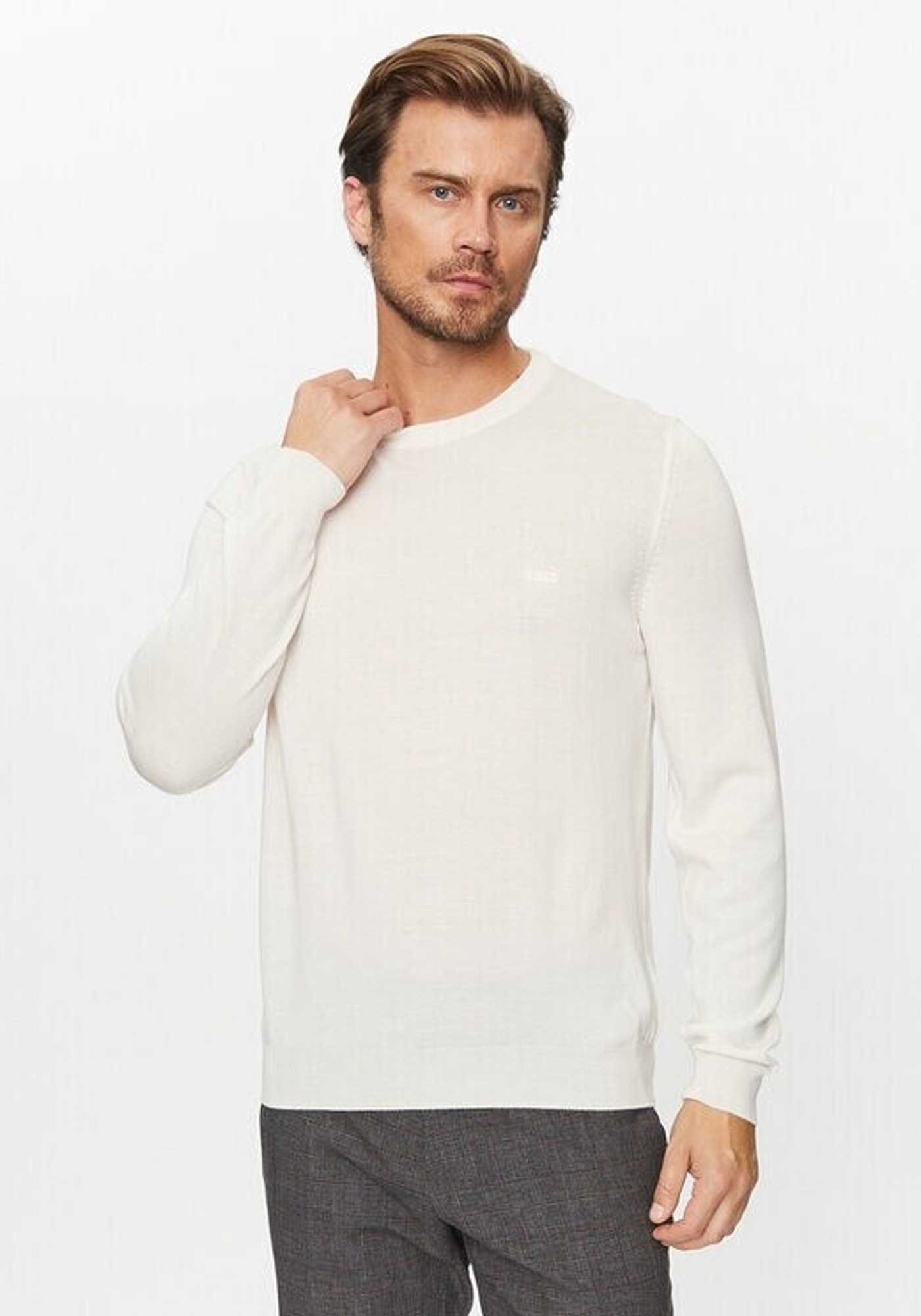 BOSS Sweater της σειράς Botto L - 50476364 131 Open white
