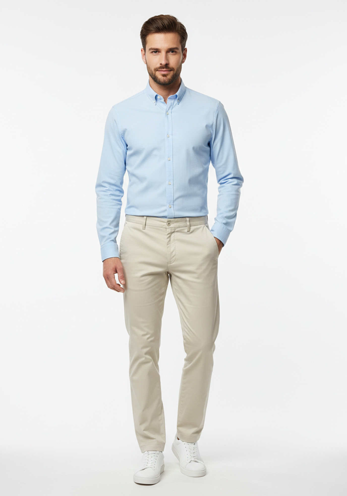 BOSS Υφασμάτινο Παντελόνι της σειράς P Kaiton - 50546925 131 Open White