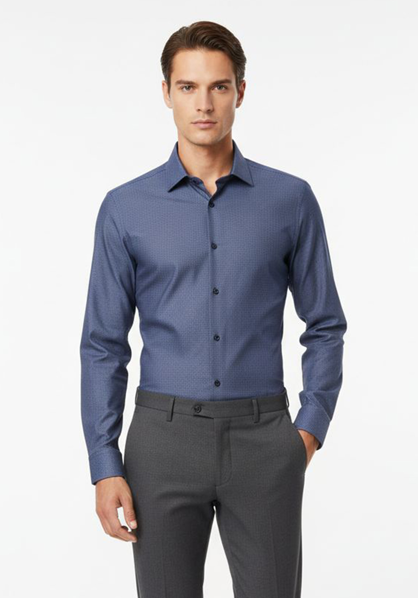 BOSS Πουκάμισο HANK - 50490934 468 Open Blue