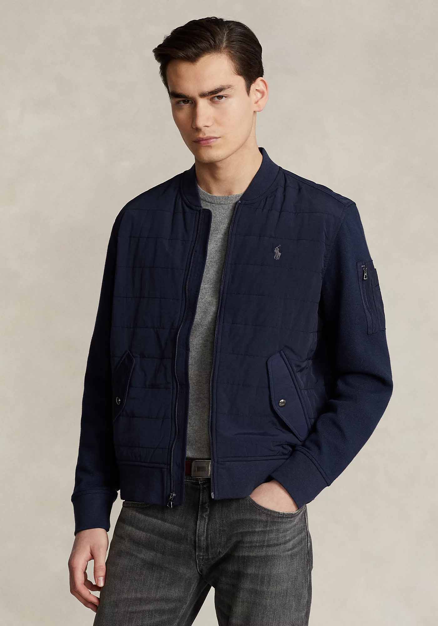 Polo Ralph Lauren Ζακέτα Μπουφάν της σειράς Hybrid Bomber - 710900848 002 Aviator Navy