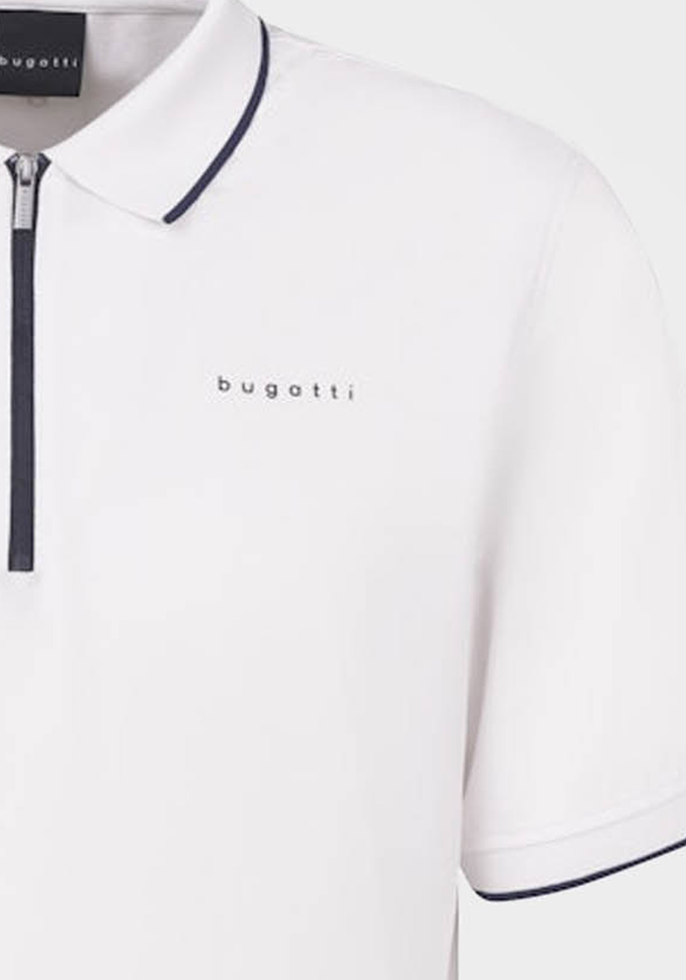 Bugatti Polo Μπλούζα της σειράς Stripe - 8150 75033C 10 White