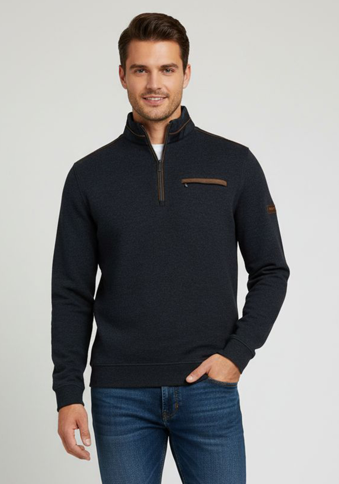 Bugatti Sweater της σειράς Troyer - 8500 65050B 280 Dark Grey