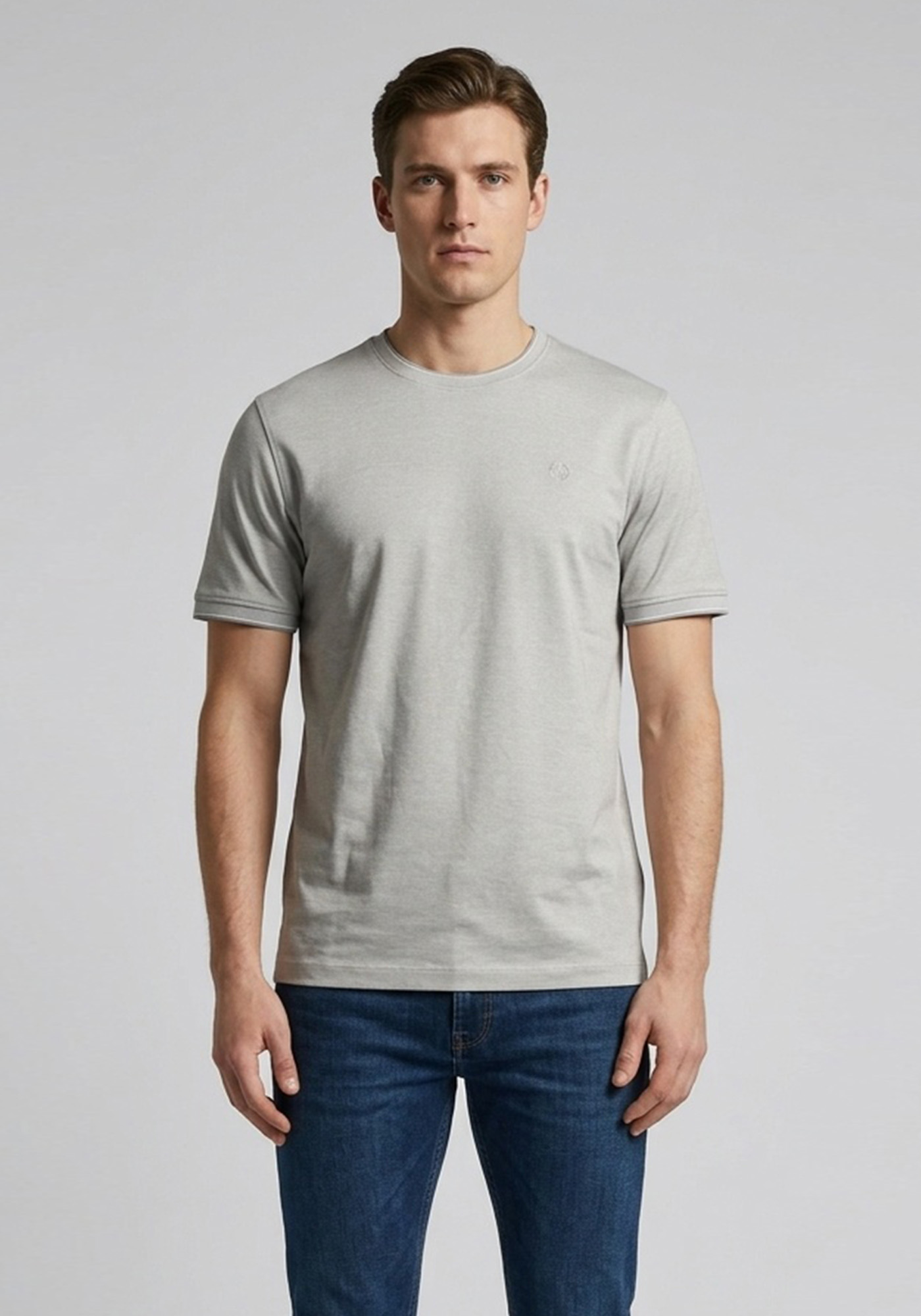 Bugatti T Shirt Contrast - 8350 15091E 50 Μπεζ