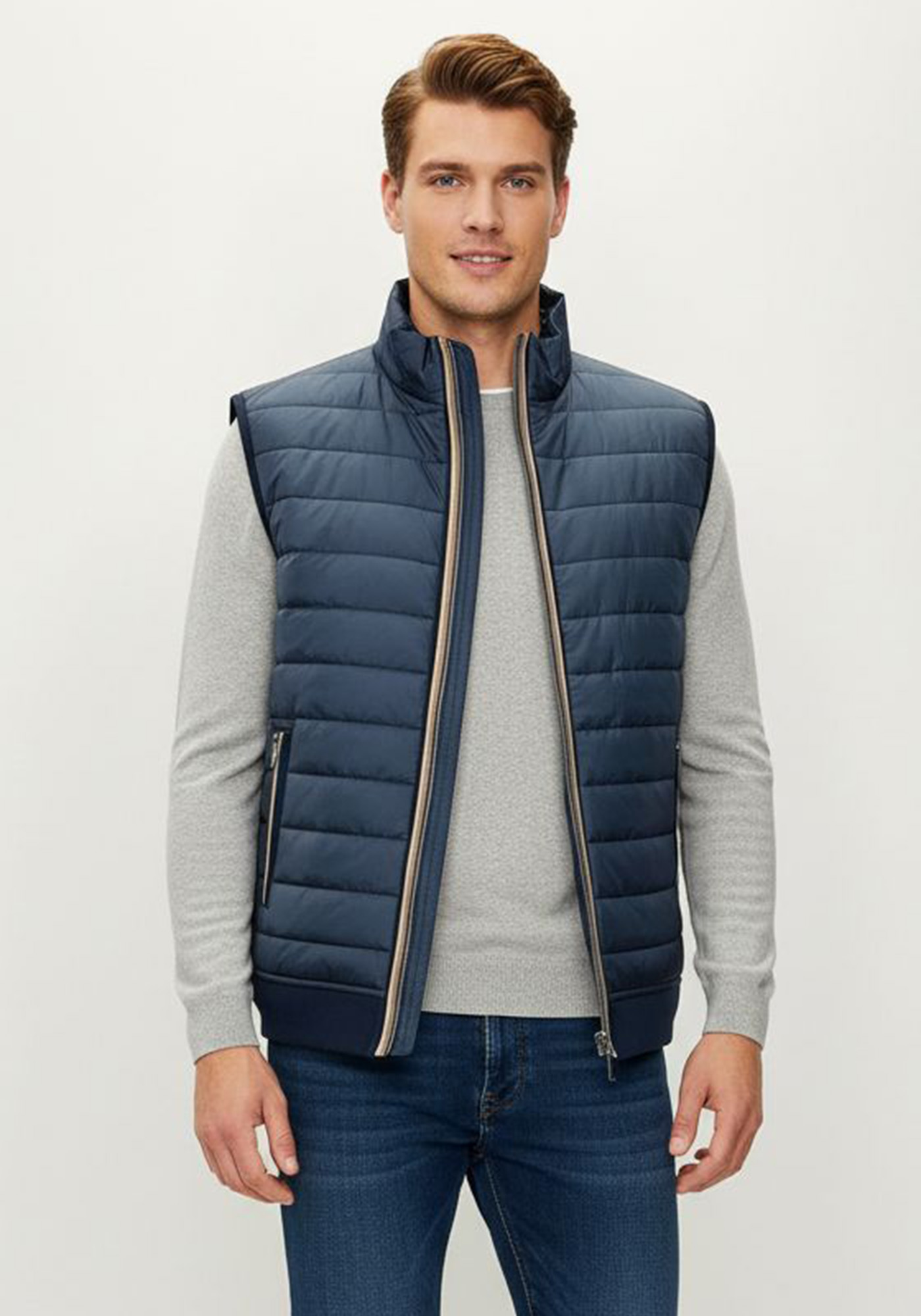 Bugatti Αμάνικο Sweat Vest - 8800 15121E 390 Marine