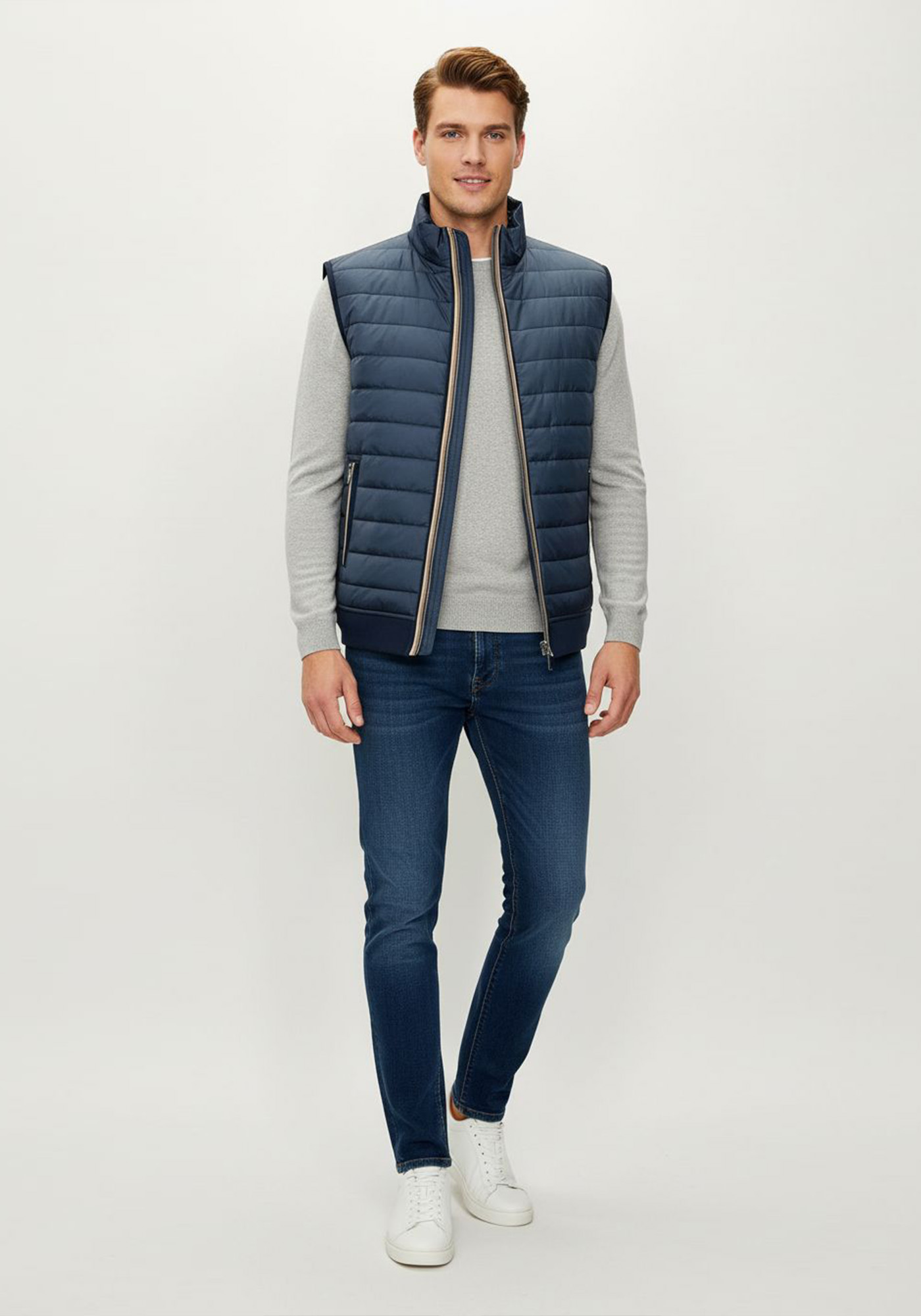 Bugatti Αμάνικο Sweat Vest - 8800 15121E 390 Marine