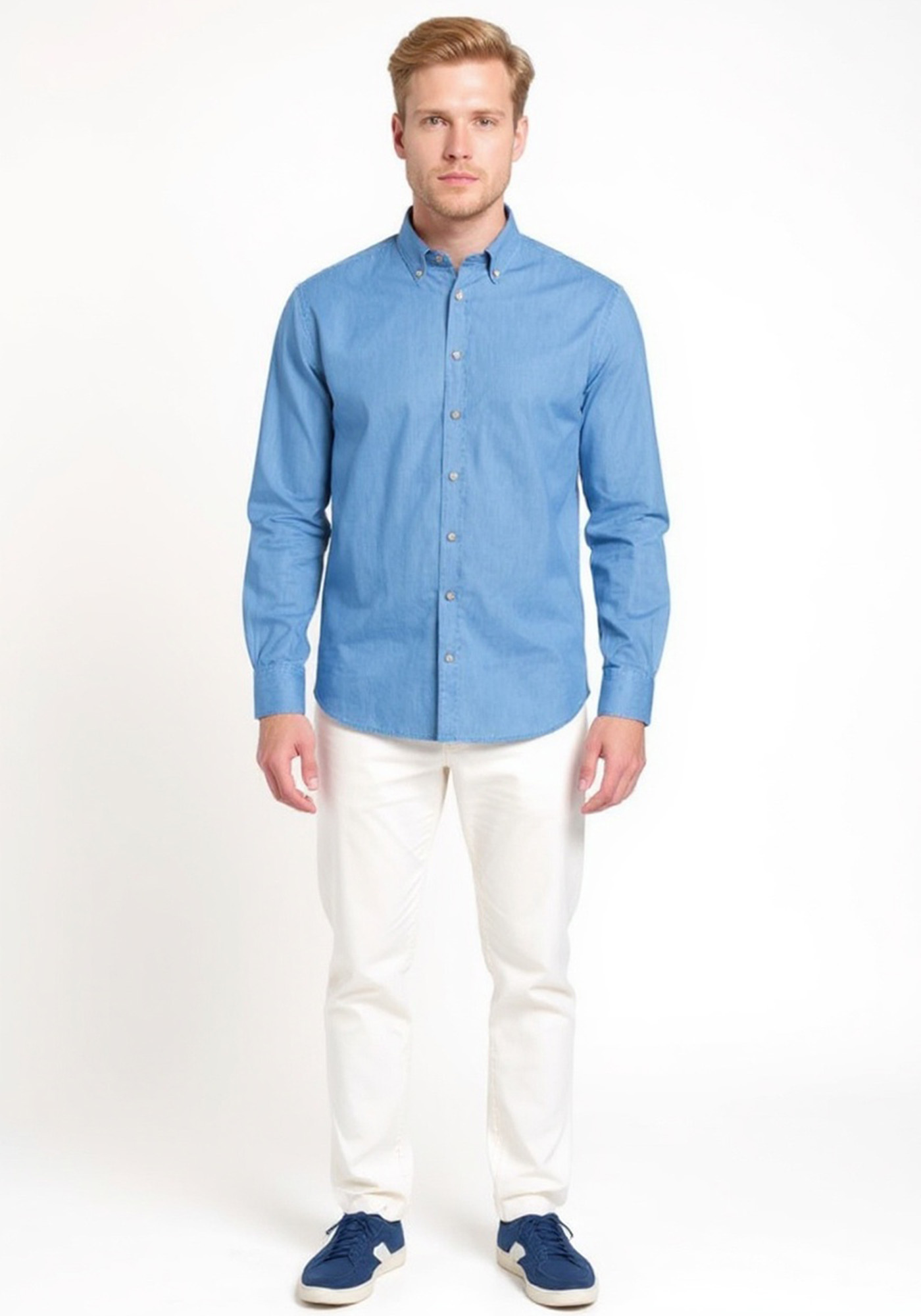 Bugatti Λινό Πουκάμισο της σειράς Kent - 9150 78540 320 Ciel