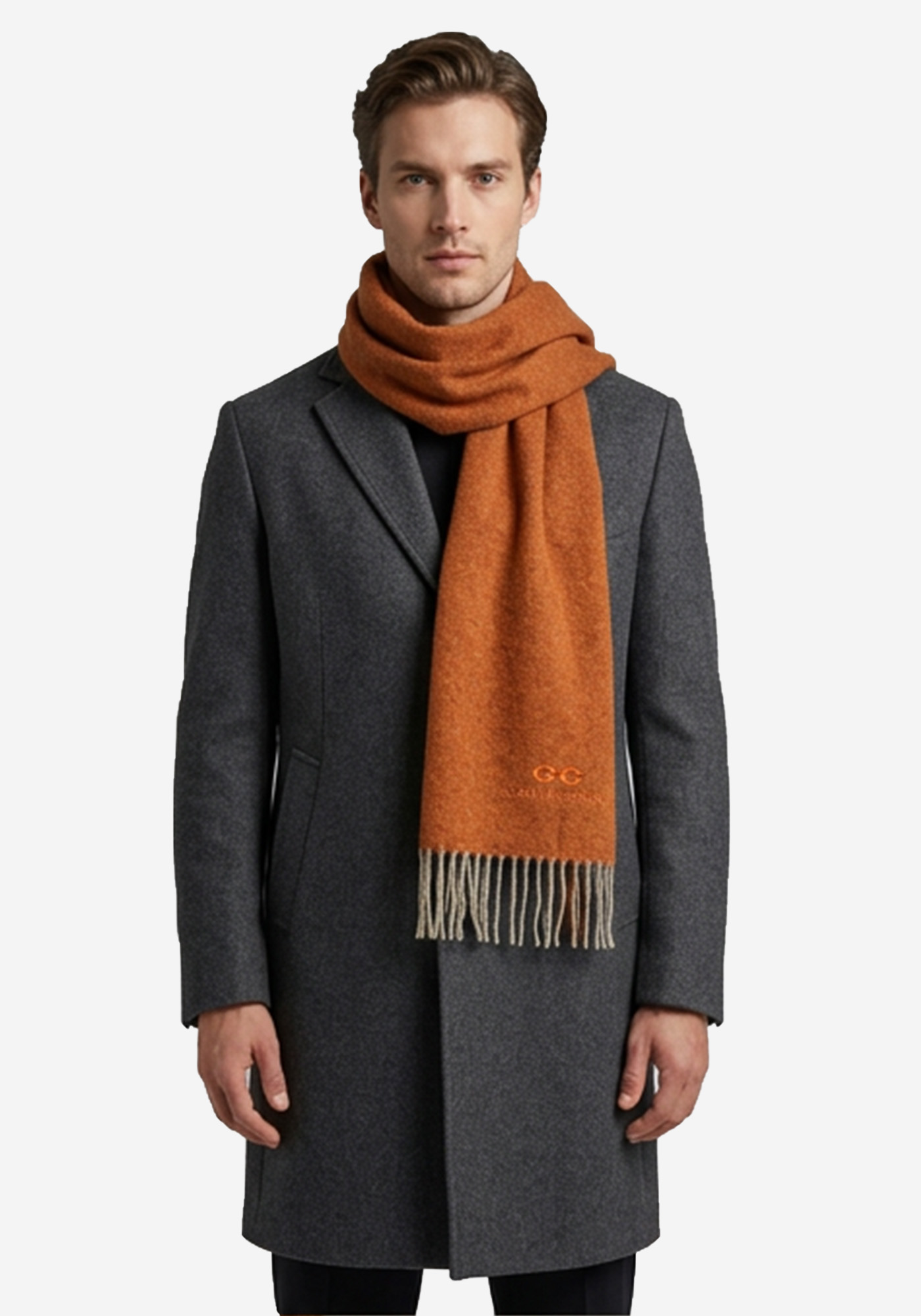 CC Corneliani Κασκόλ Basic - LMB003 089 Burnt Orange φωτογραφία