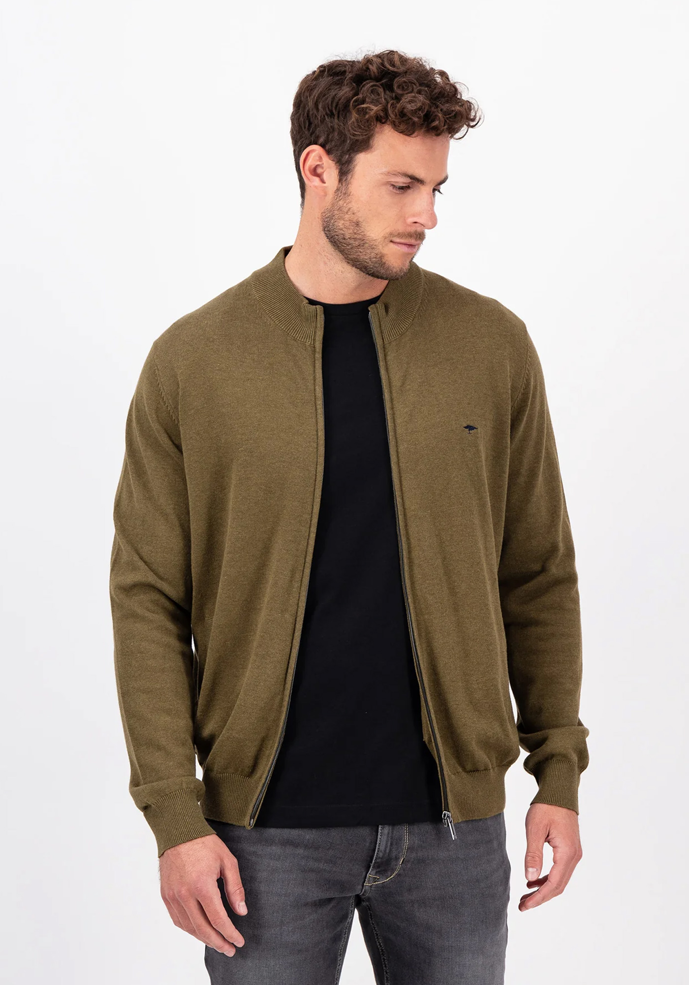 Fynch Hatton Ζακέτα της σειράς Cardigan Zip - 1314 212 709 Deep Forest