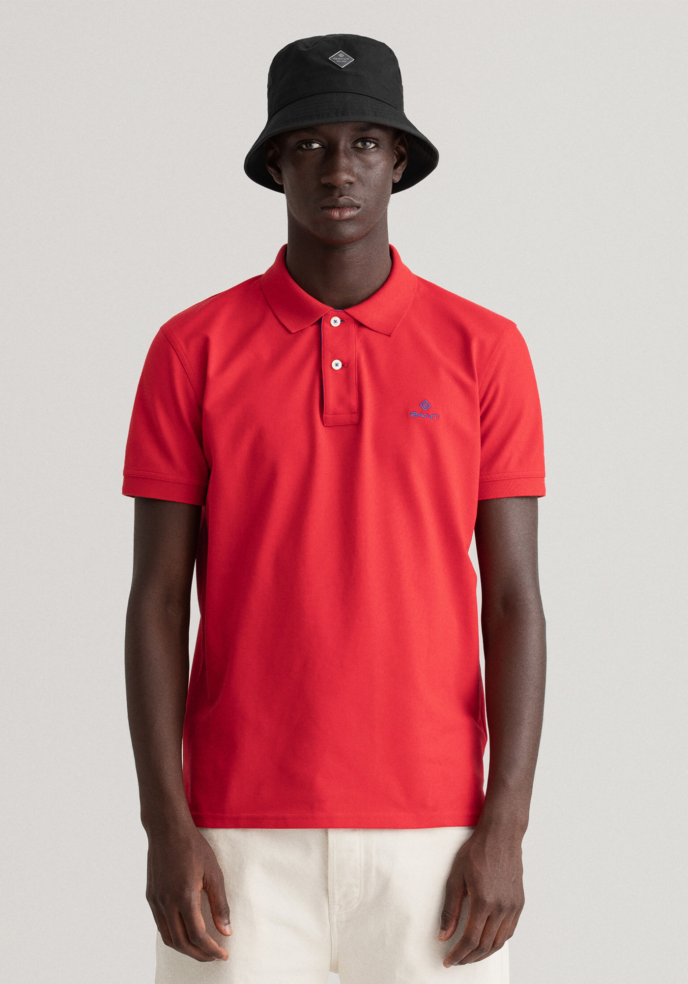 Gant Piqué Polo Μπλούζα της σειράς Contrast Collar - 2052003 620 Bright Red