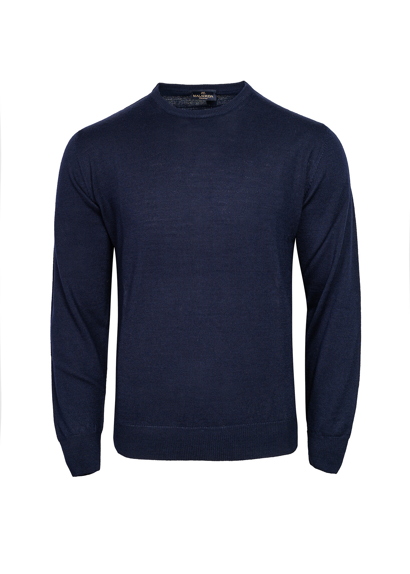 Malagrida Πλεκτή μπλούζα με Ο-Neck λαιμόκοψη - 10 2140 /400 Blue