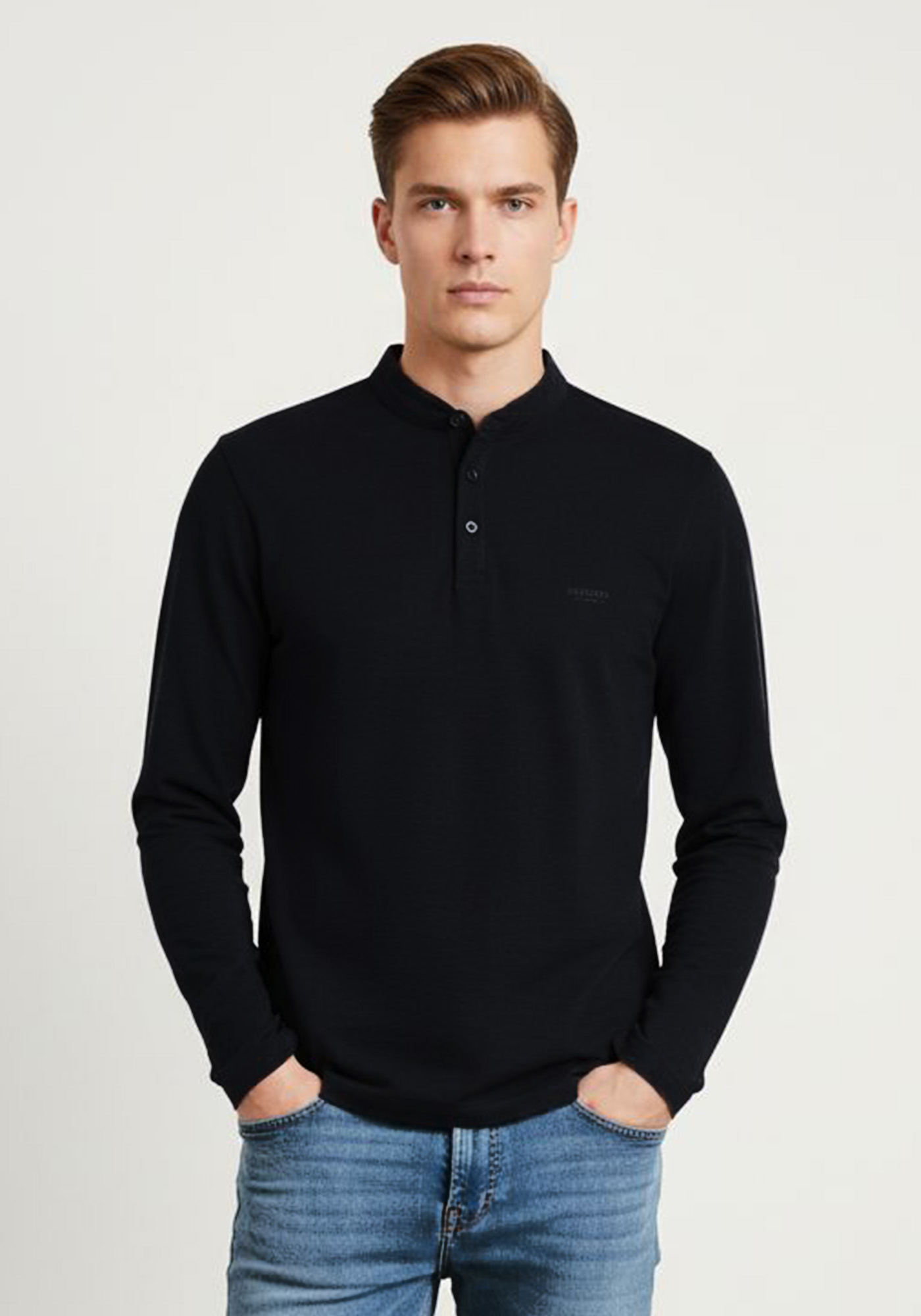 Daniel Hechter Μακρυμάνικη Polo της σειράς Polo - 74016 152908 990 Black