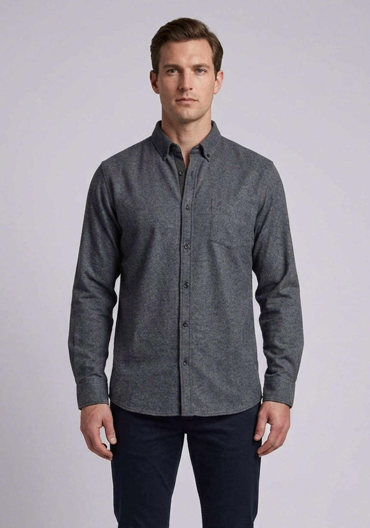 Daniel Hechter Πουκάμισο της σειράς Flannel - 60350 112600 960 Ηeathered Αnthracite