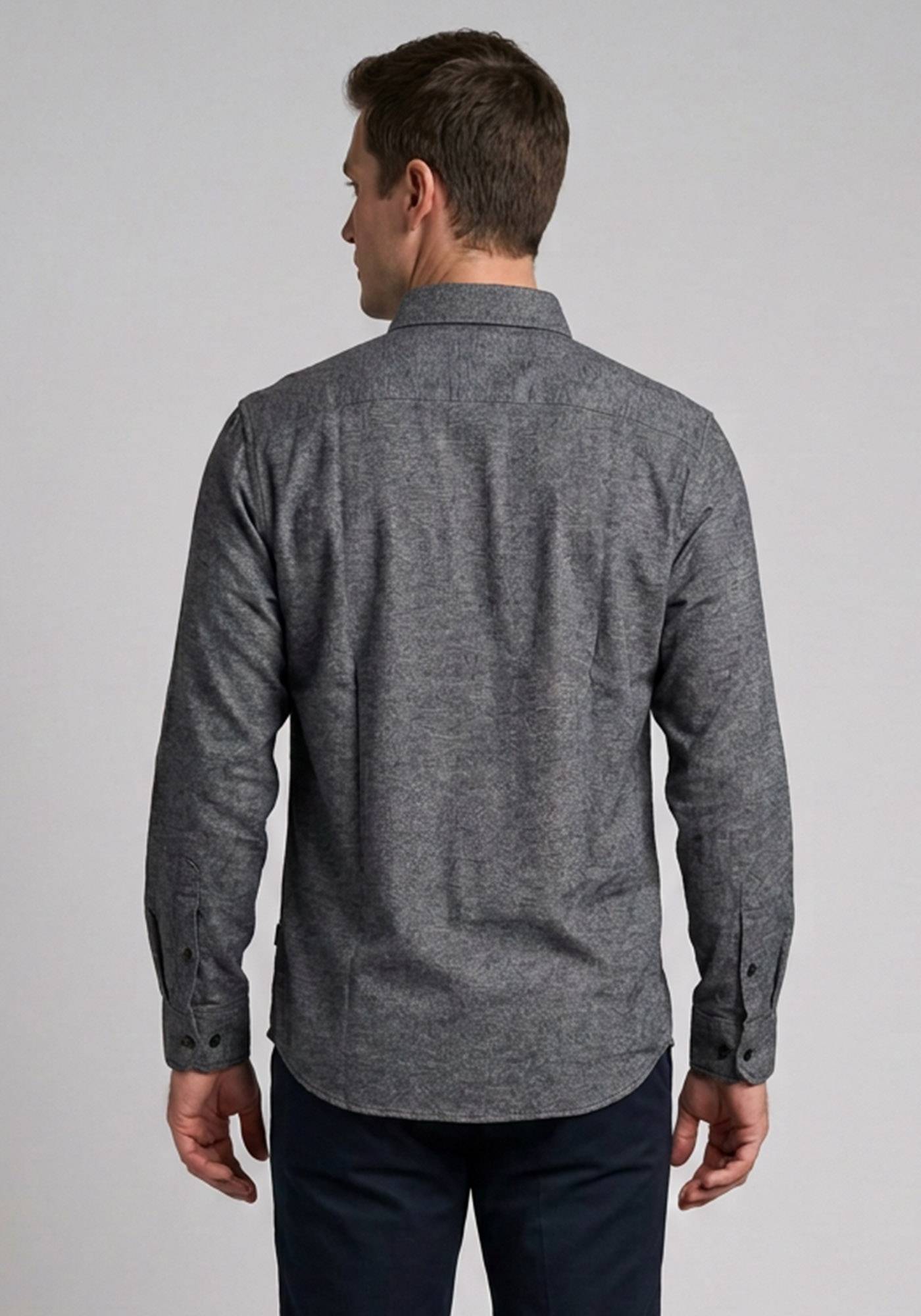 Daniel Hechter Πουκάμισο της σειράς Flannel - 60350 112600 960 Ηeathered Αnthracite