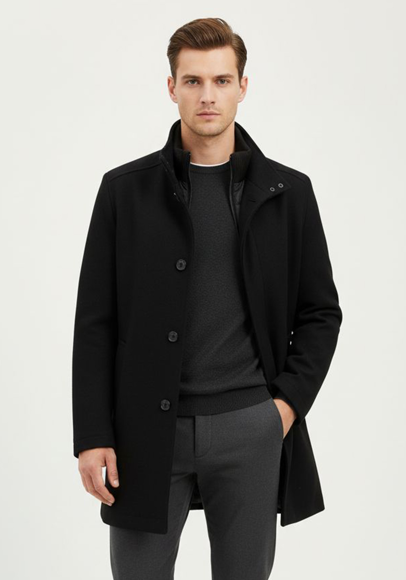 Daniel Hechter Ημί Παλτό της σειράς Hybrid - 50124 122270 990 Black