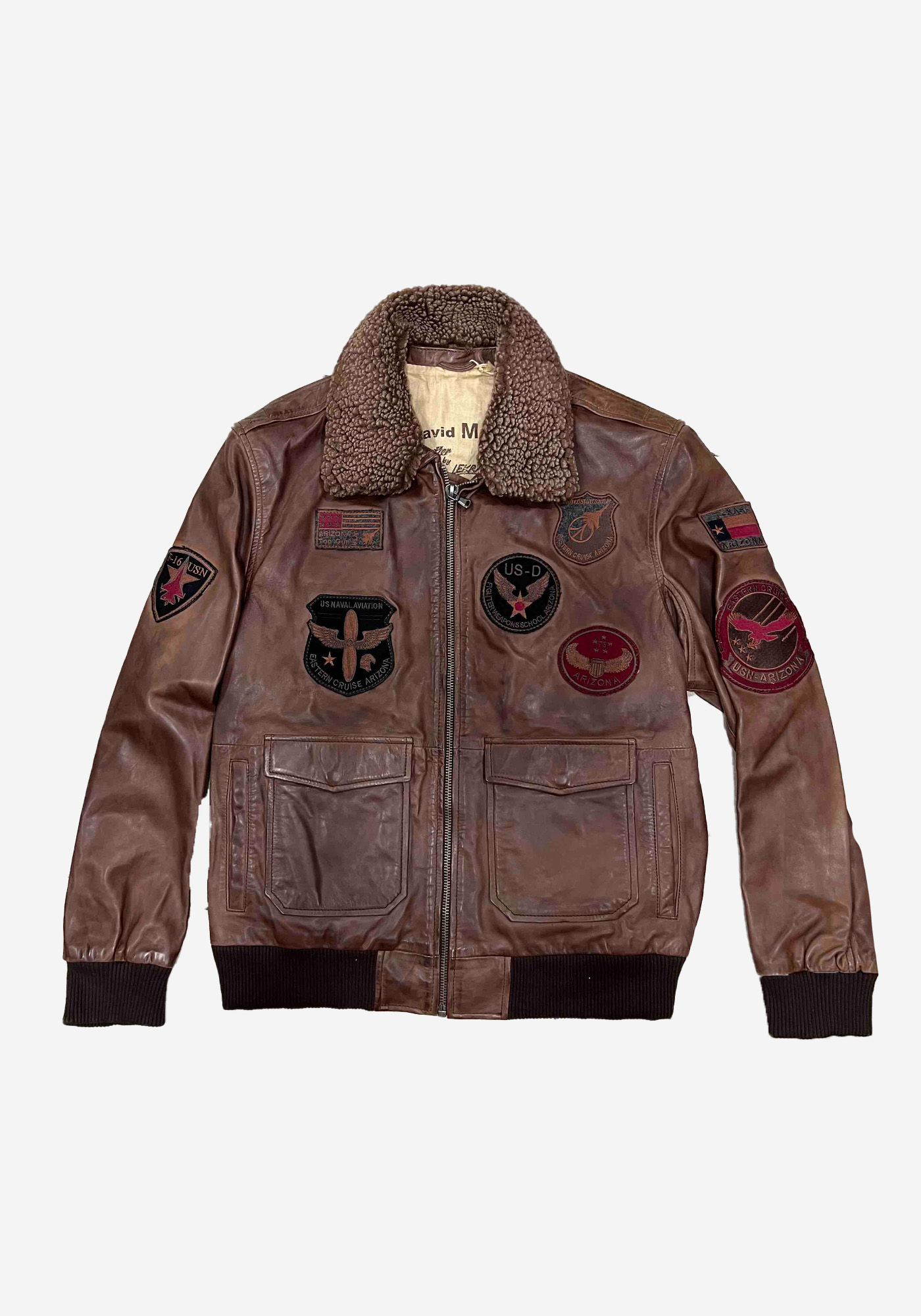 David Moor Δερμάτινο Flying jacket της σειράς Jeremy - 71301 32561 Brown φωτογραφία