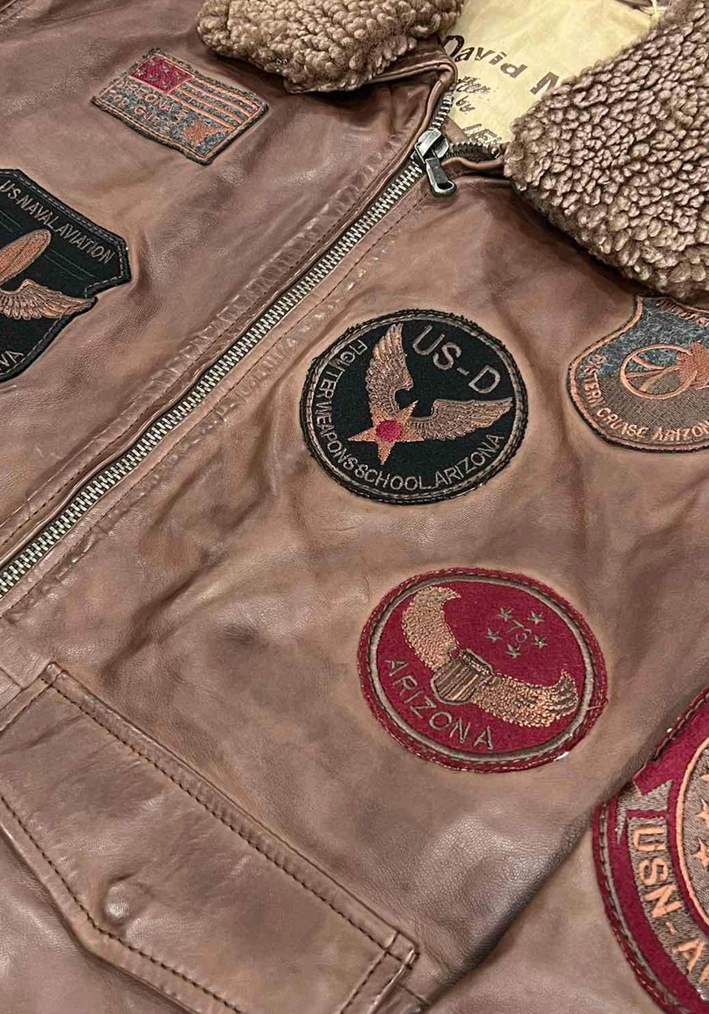 David Moor Δερμάτινο Flying jacket της σειράς Jeremy - 71301 32561 Brown φωτογραφία