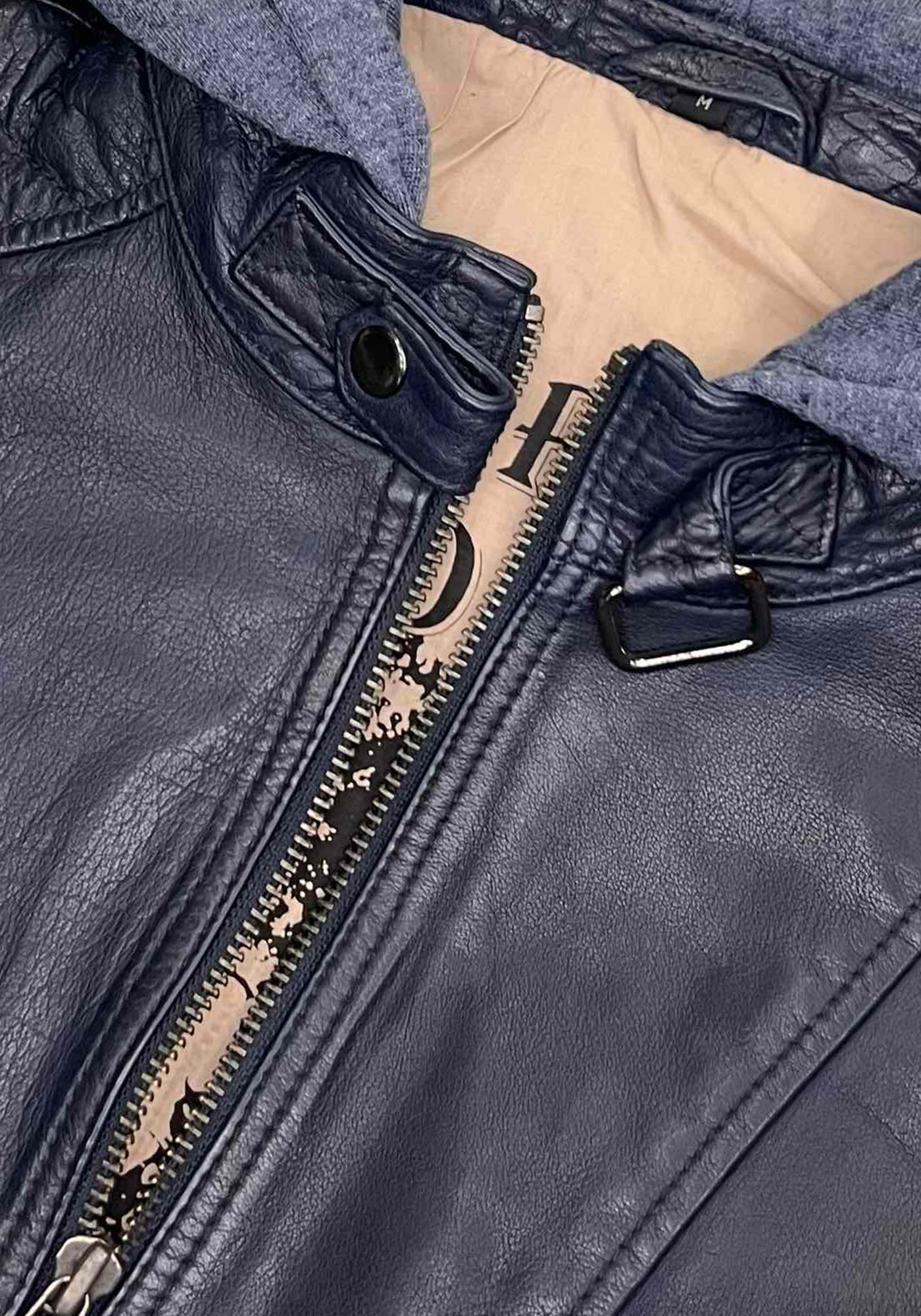 David Moor Δερμάτινο Μπουφάν της σειράς Bomber - 110852 193938 Blue φωτογραφία