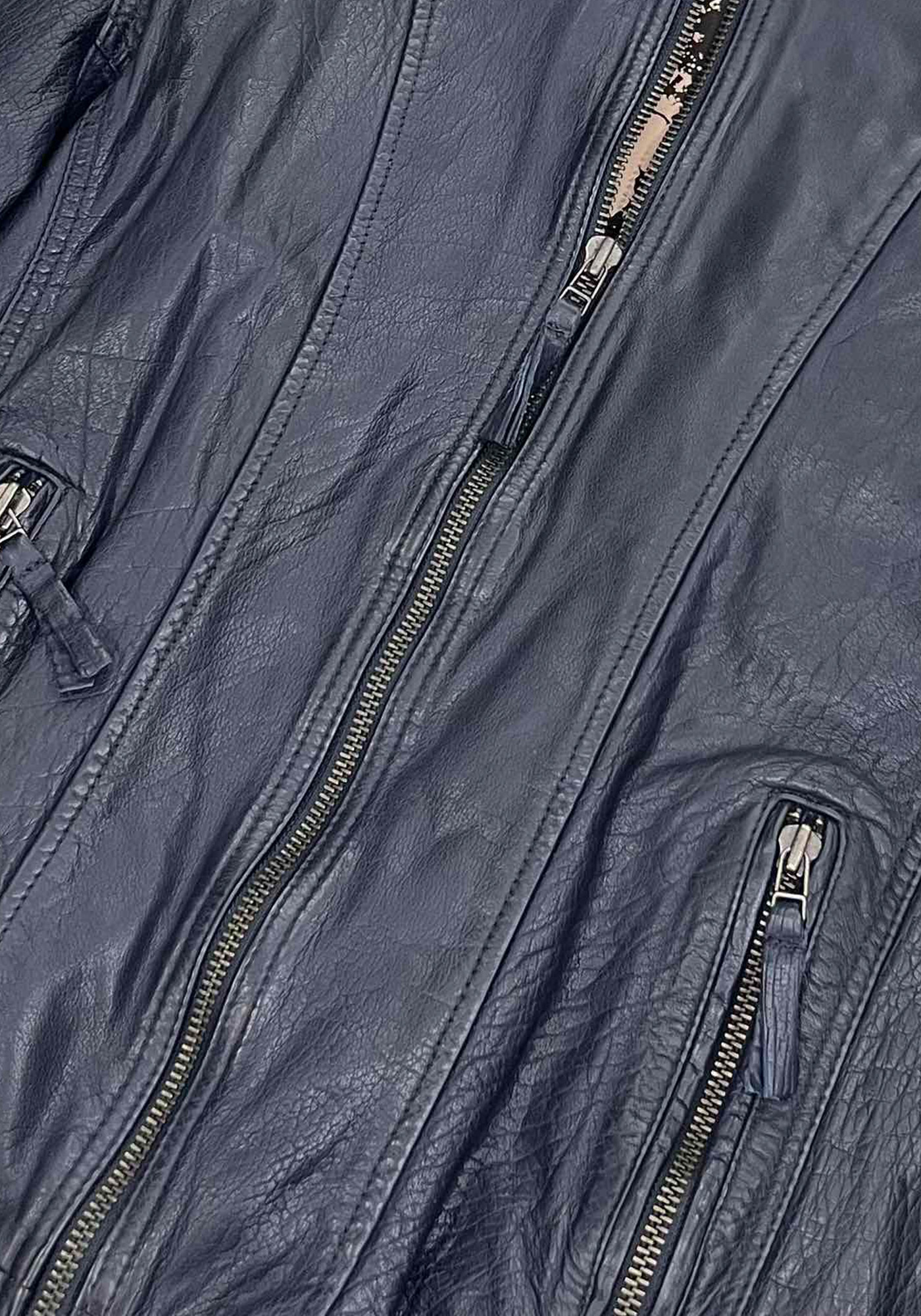 David Moor Δερμάτινο Μπουφάν της σειράς Bomber - 110852 193938 Blue φωτογραφία