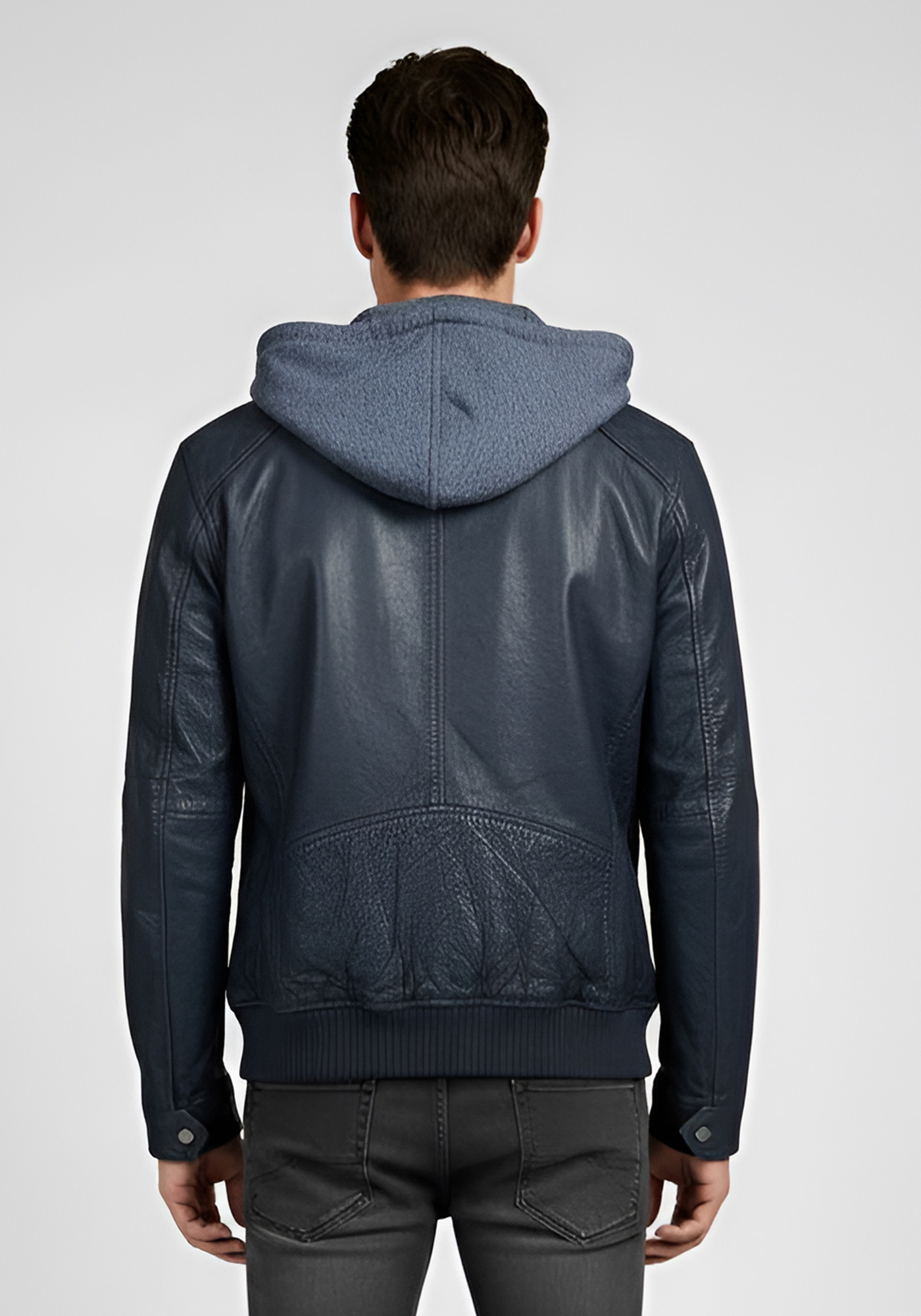 David Moor Δερμάτινο Μπουφάν της σειράς Bomber - 110852 193938 Blue φωτογραφία