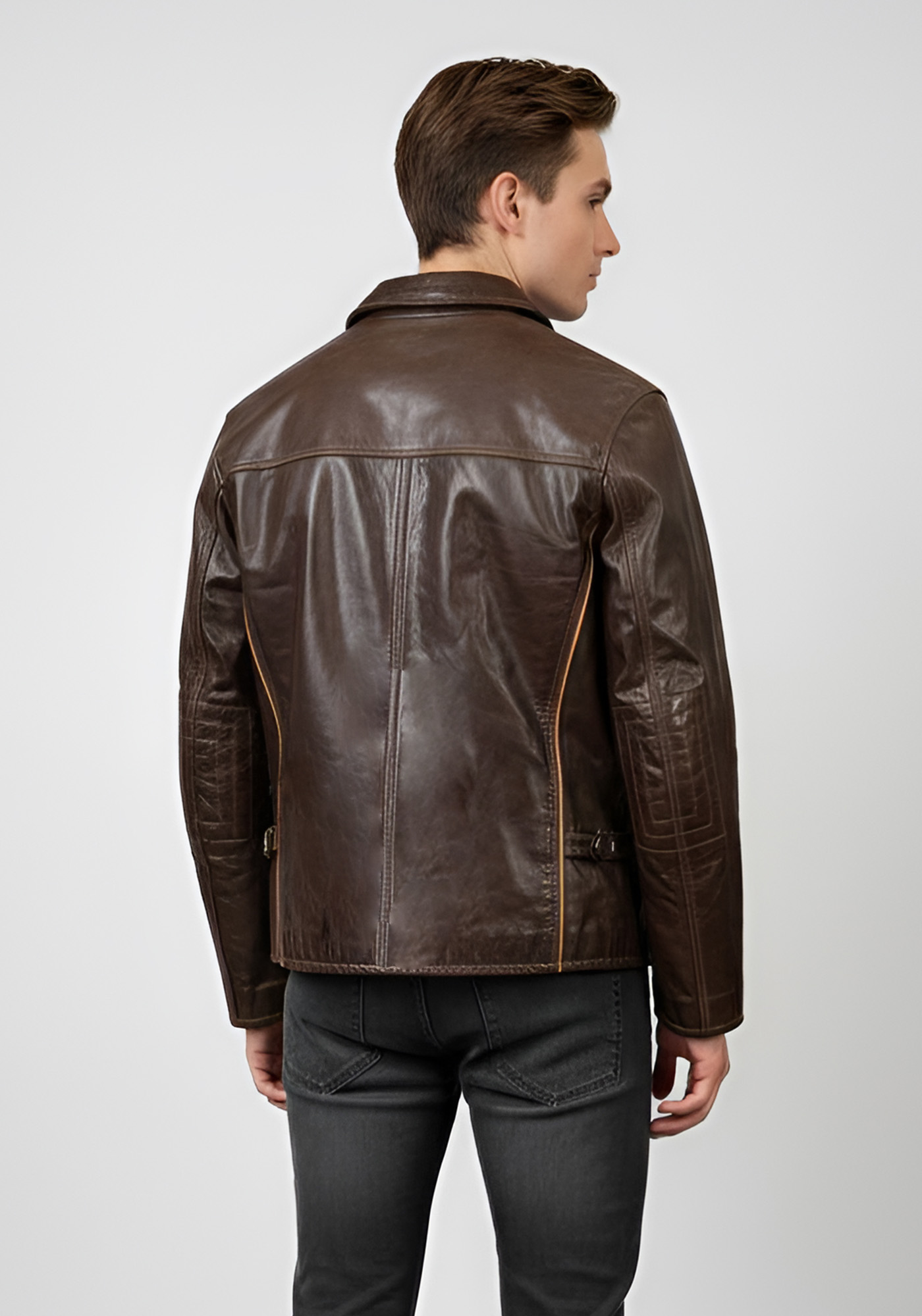 David Moor Δερμάτινο Μπουφάν της σειράς Trrapper - Bosse CCA Dark Brown φωτογραφία