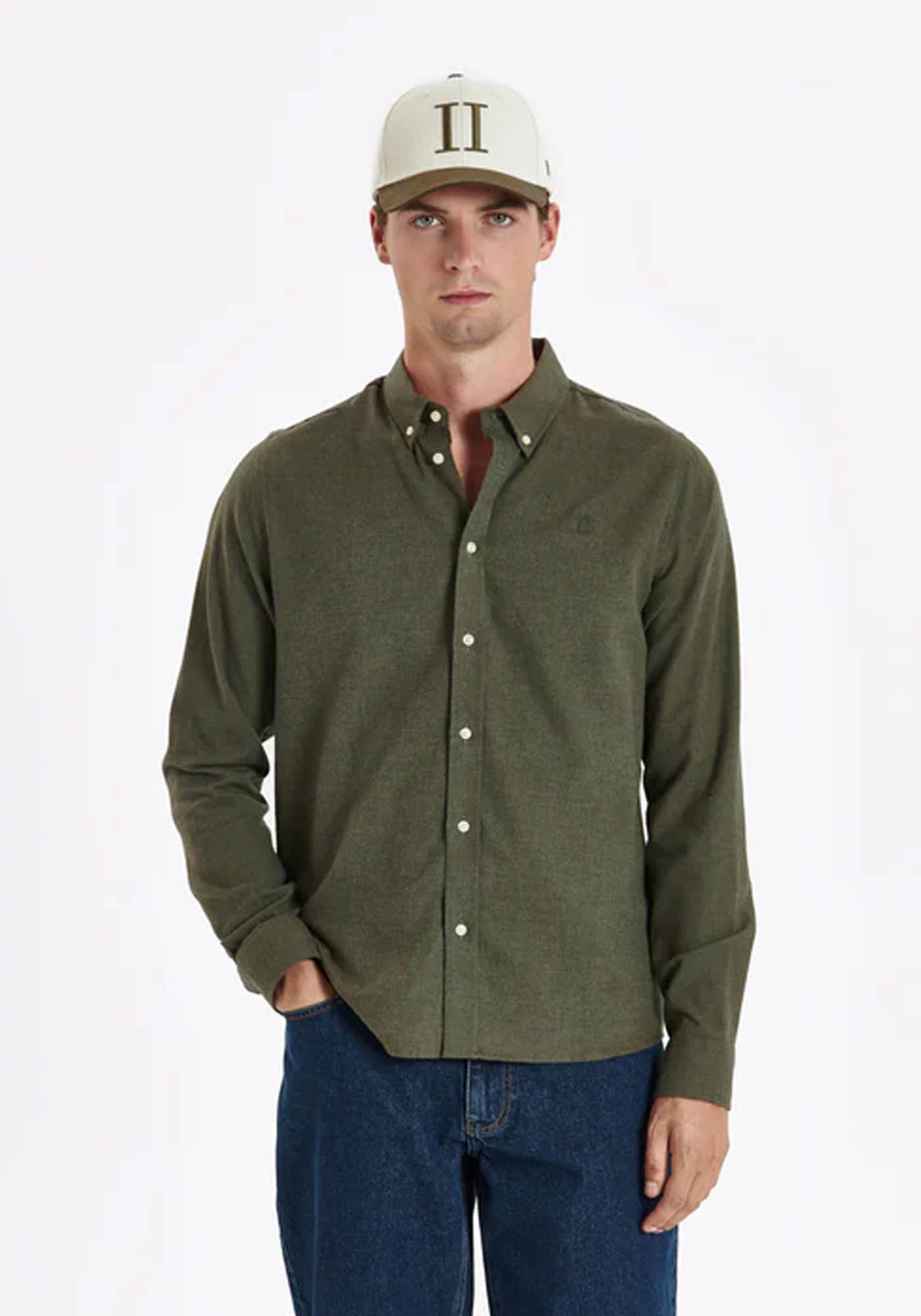 Les Deux Πουκάμισο της σειράς Desert - LDM410169 524524 Olive Night Melange