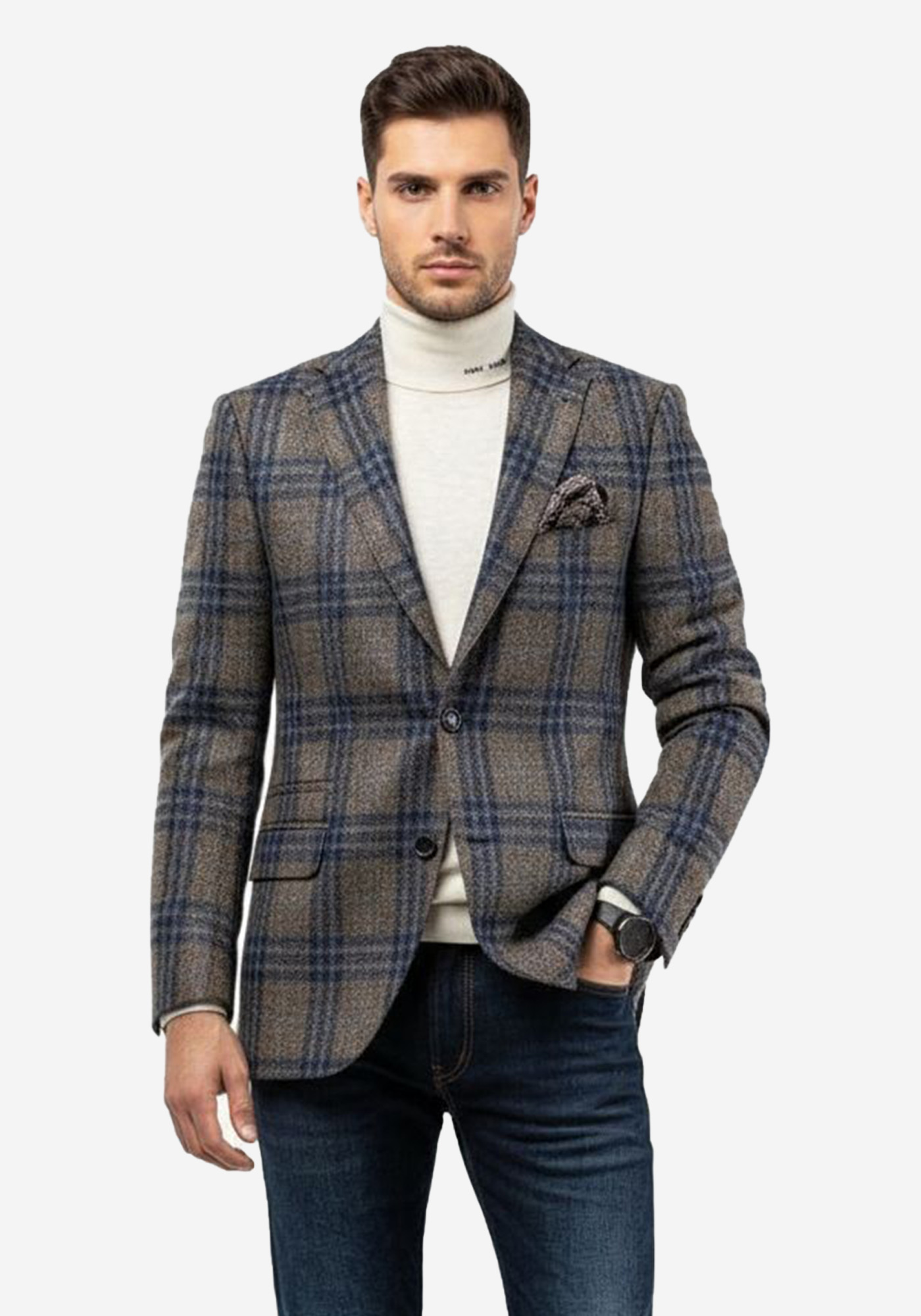 Fragosto Blazer Check 3454 - 003 Blue/Brown