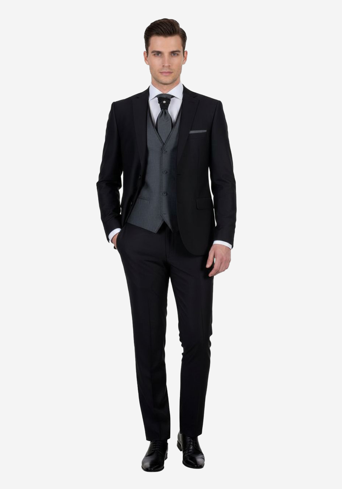Fragosto Slim Fit Suit - Diamond Black