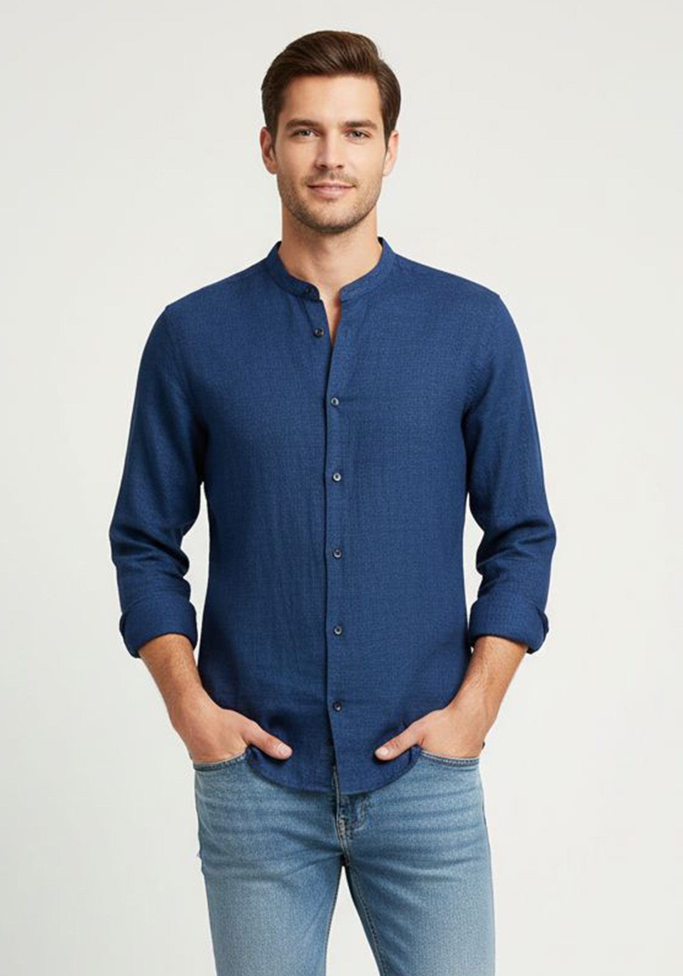 Fragosto Λινό Πουκάμισο της σειράς Exclusive - FRE03S22M 002 Blue