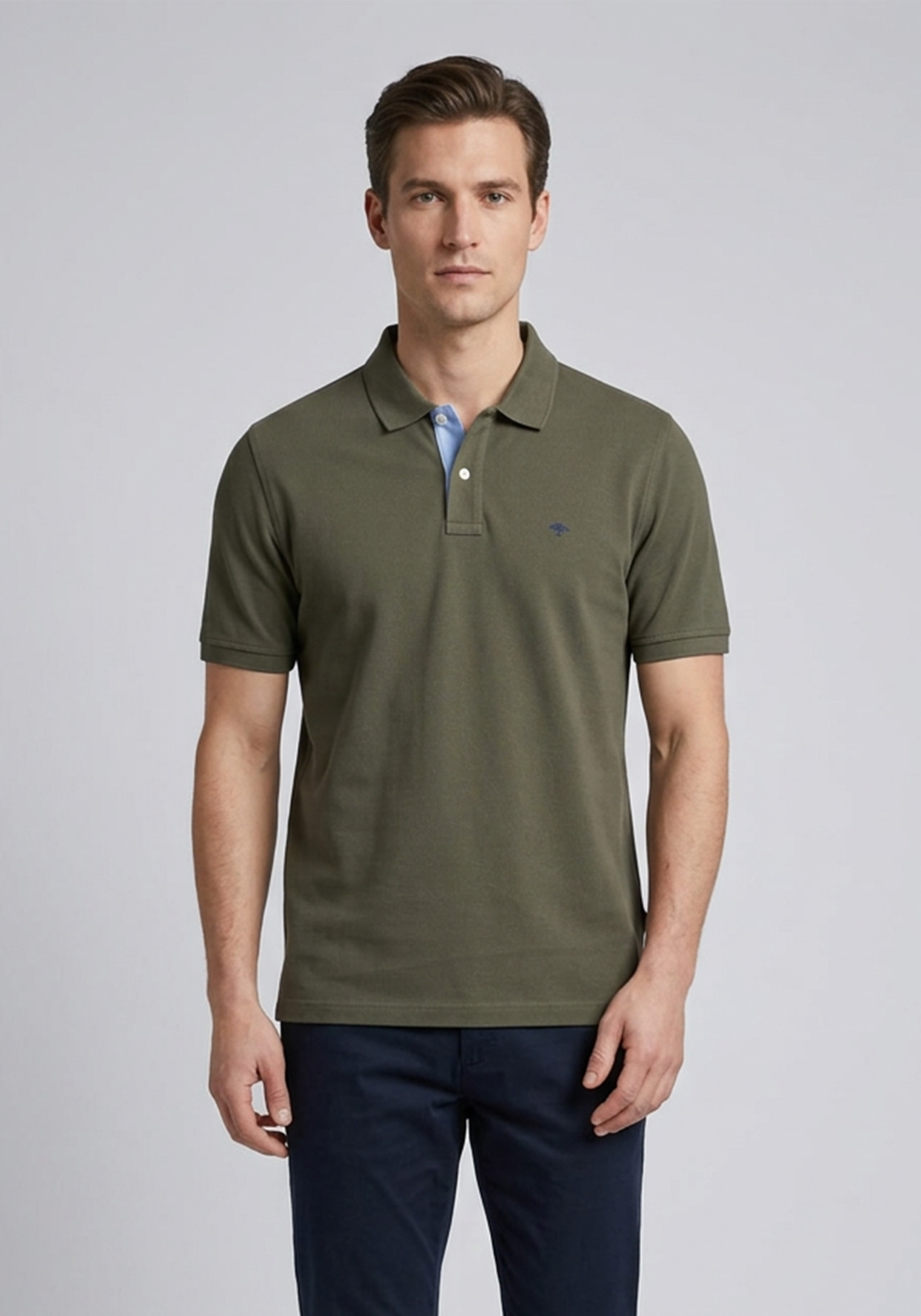 Fynch Hatton Polo Μπλούζα Supima Cotton - 9613 1700 719 Dark Khaki