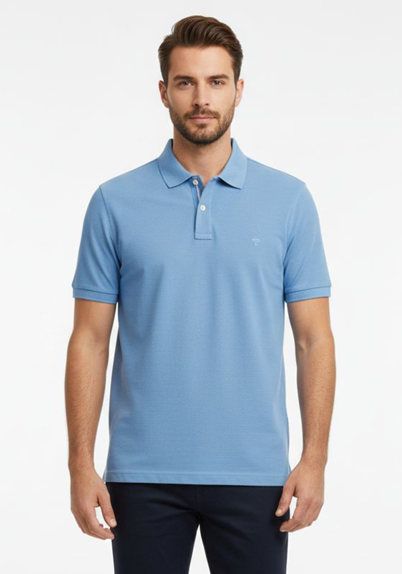 Fynch Hatton Polo Μπλούζα της σειράς Interlock - 1122 1710 619 Sky