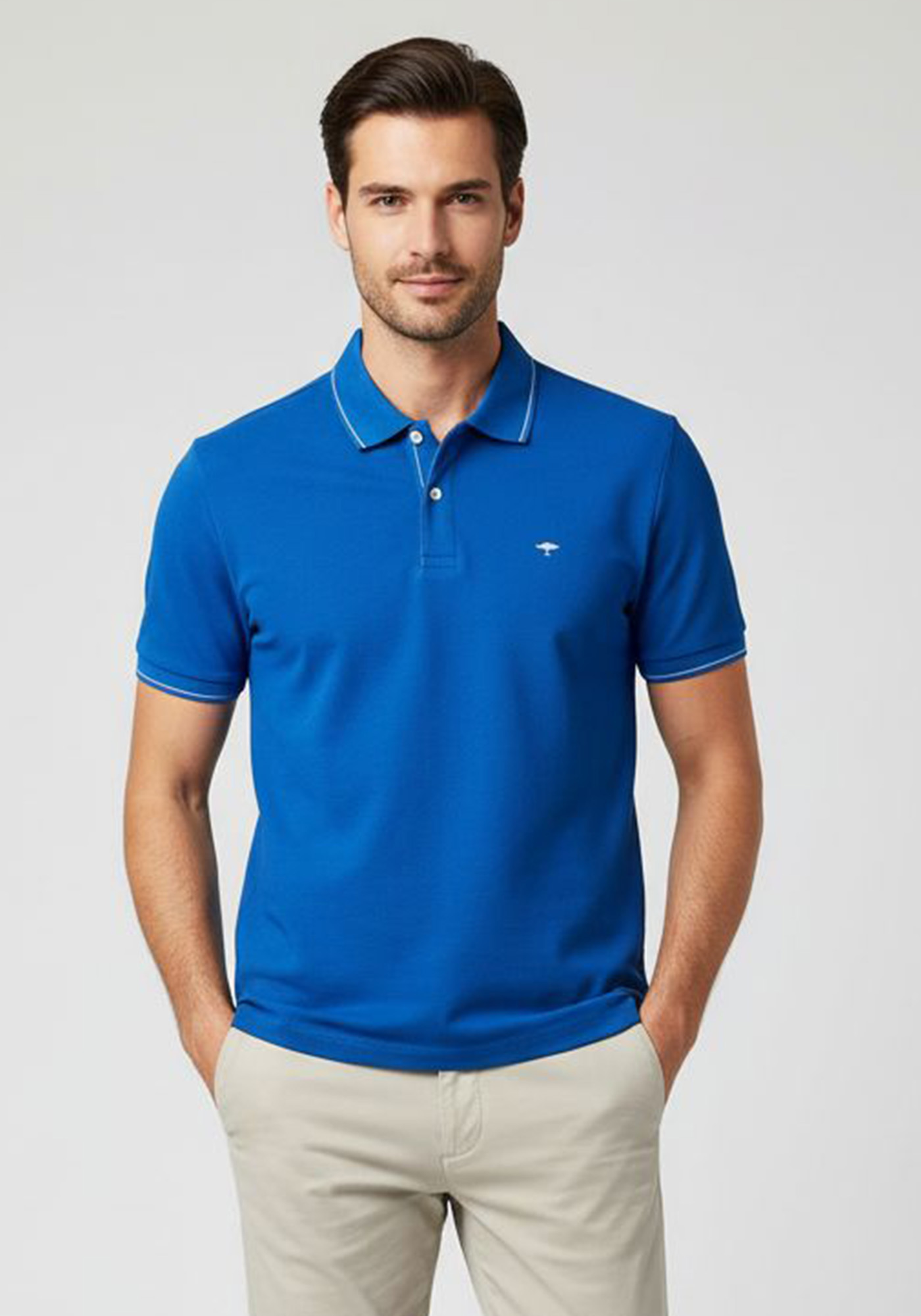 Fynch Hatton Polo Μπλούζα Supima - 1503 1702 628 Strong Blue
