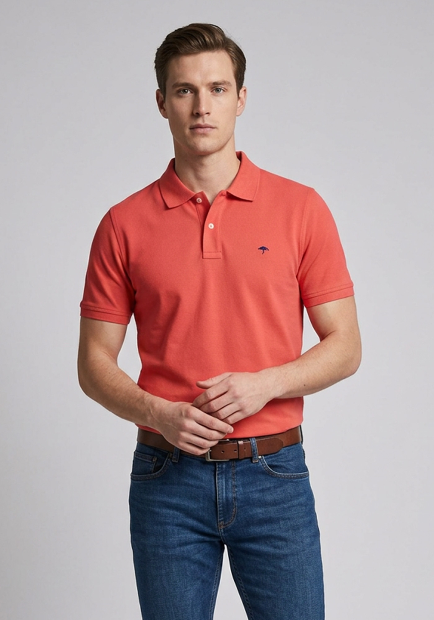 Fynch Hatton Polo Μπλούζα της σειράς Supima Cotton - 1413 1700 361 Orient Red