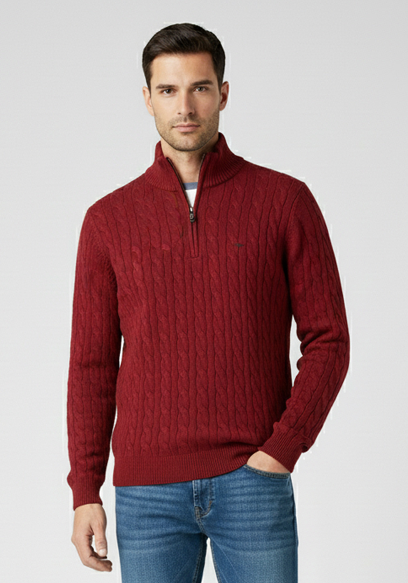 Fynch Hatton Pullover της σειράς Cable - 1509 207 367 Garnet Red
