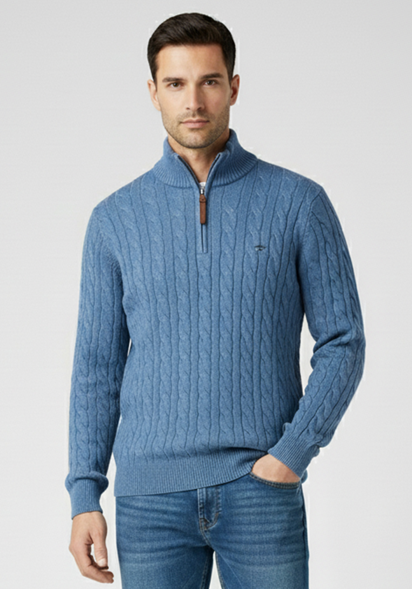 Fynch Hatton Pullover της σειράς Cable - 1509 207 604 Crystal Blue