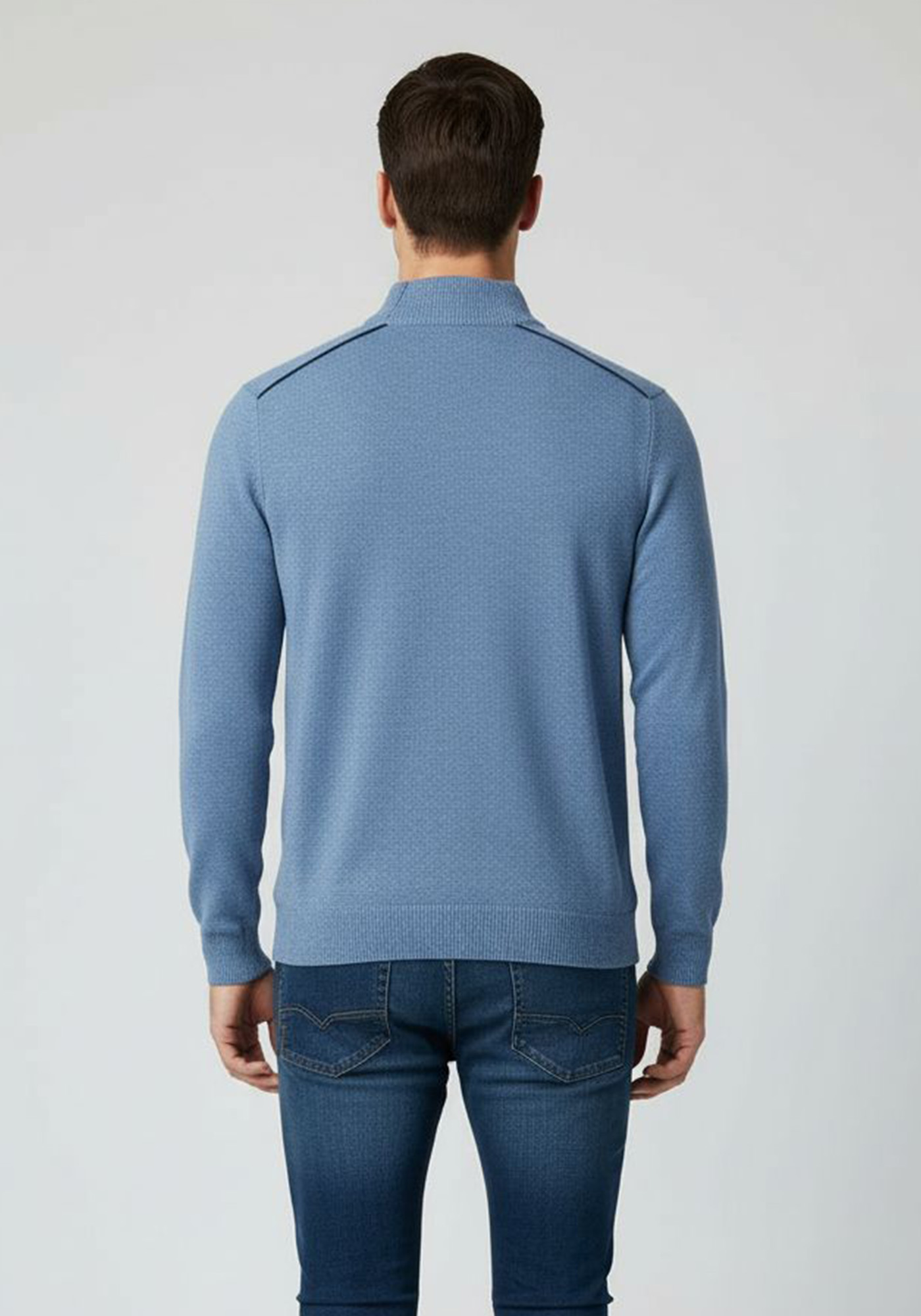 Fynch Hatton Pullover της σειράς Troyer collar - 1409 617 625 Cloud Blue