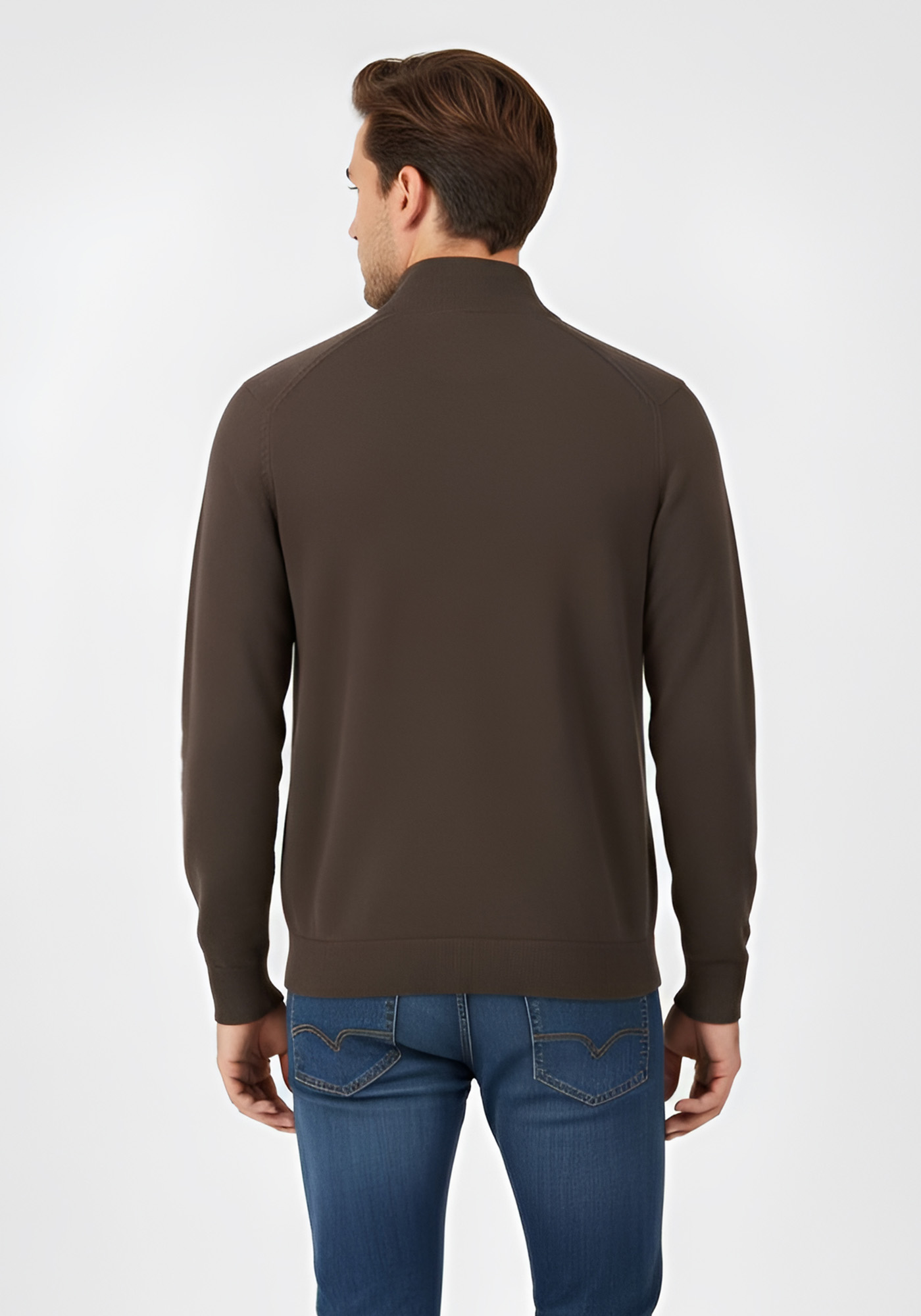 Fynch Hatton Pullover της σειράς Zip Troyer - 1509 203 860 Earth
